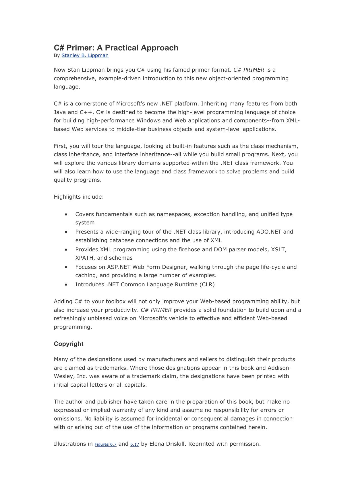 Microsoft Word - C# Primer - A Practical Approach.doc by Chris Rong