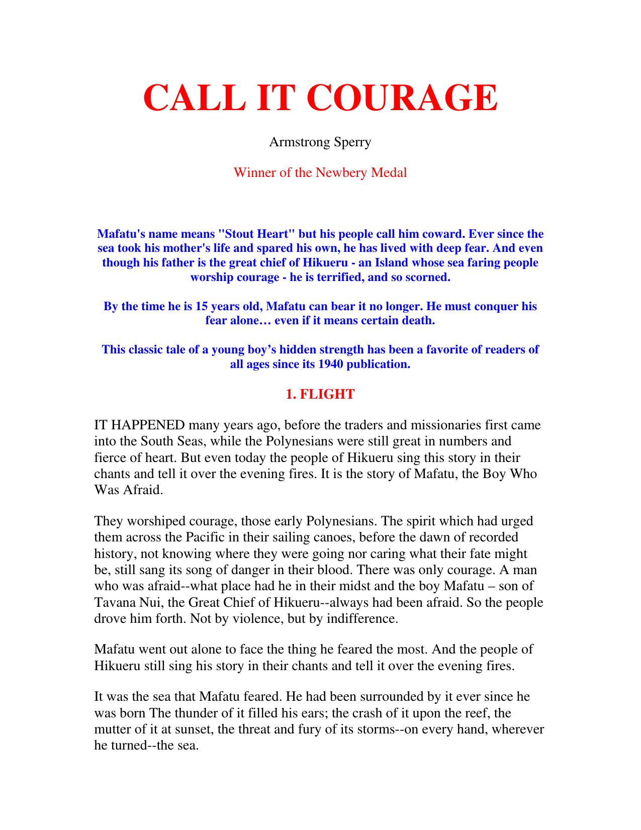 Microsoft Word - CALL IT COURAGE.doc by Administrator
