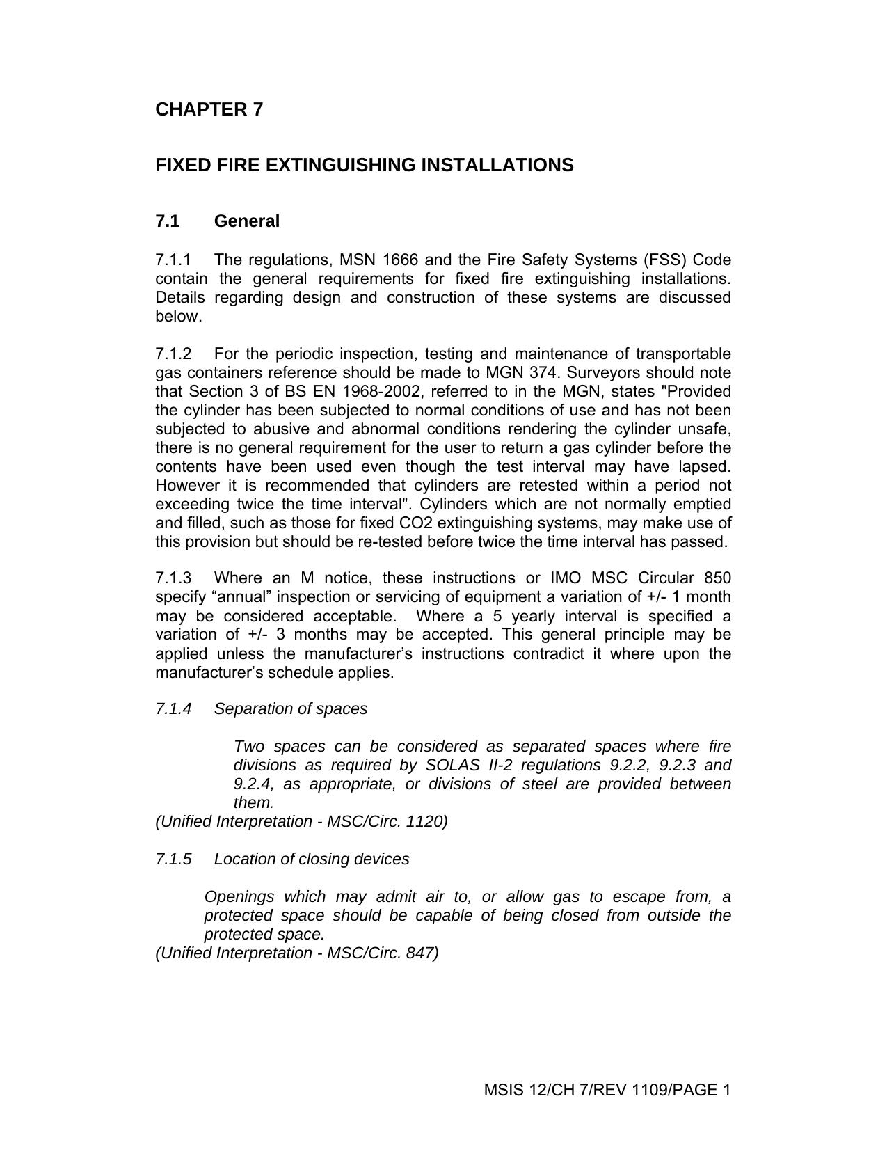 Microsoft Word - CH07r2.2 11.09 - Fixed Fire Extinguishing Installations.DOC by swinston