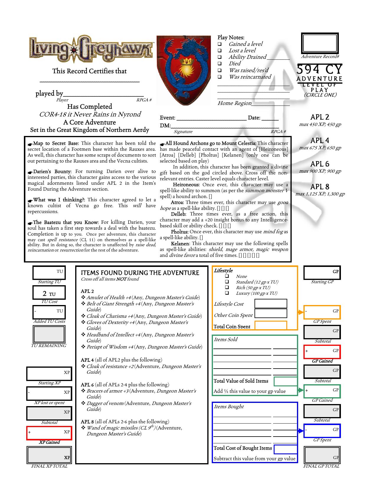 Microsoft Word - COR4-18 It Never Rains in Nyrond AR.doc by srm