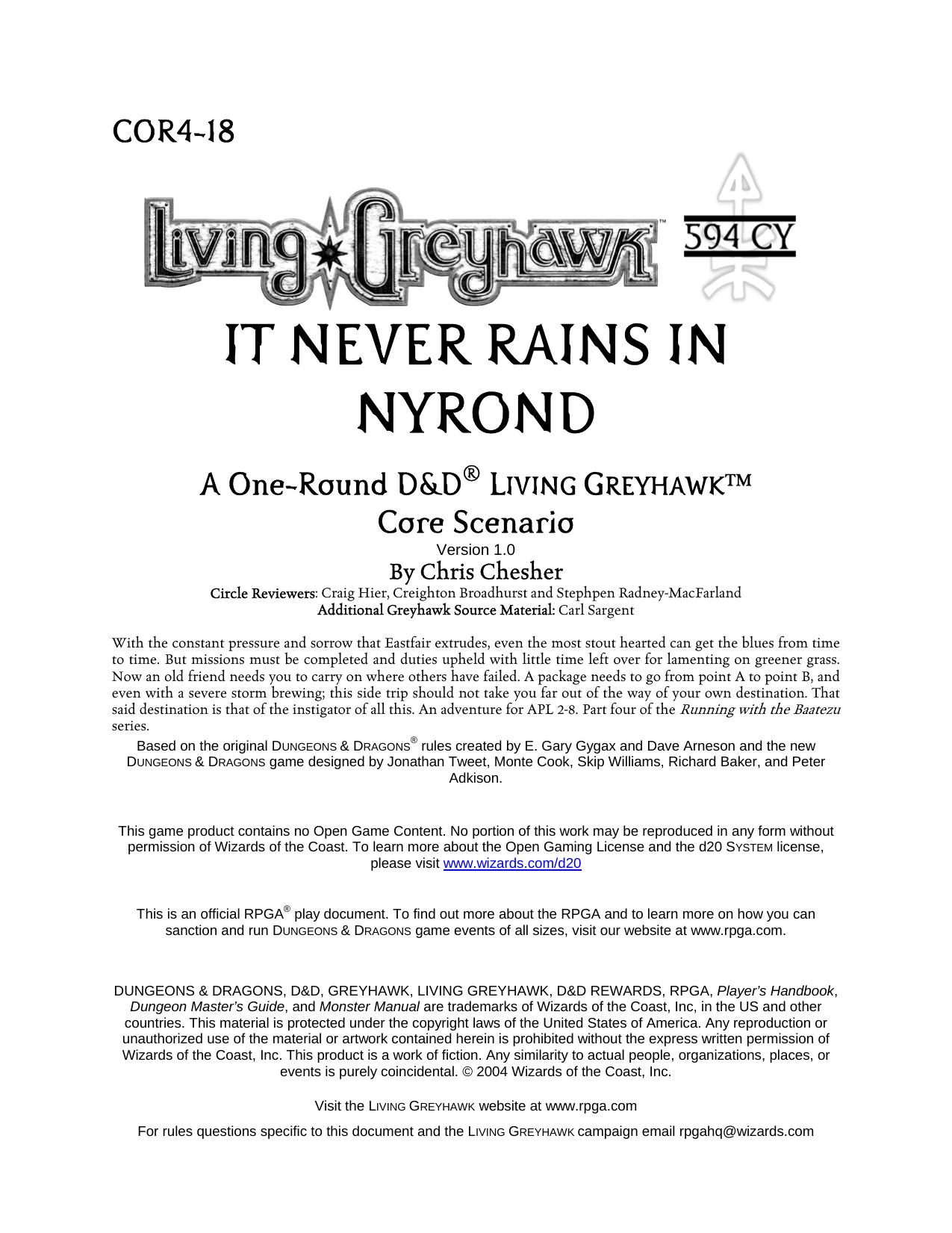 Microsoft Word - COR4-18 It Never Rains in Nyrond.doc by srm