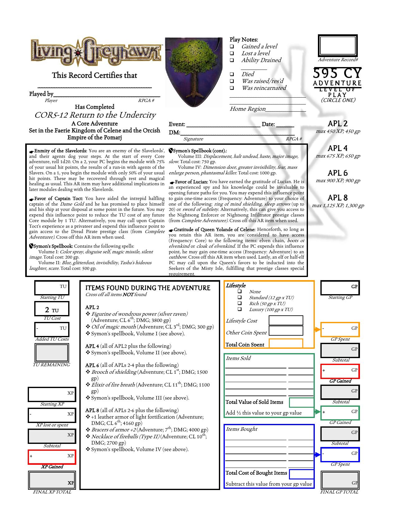 Microsoft Word - COR5-12 Return to the Undercity AR.doc by srm