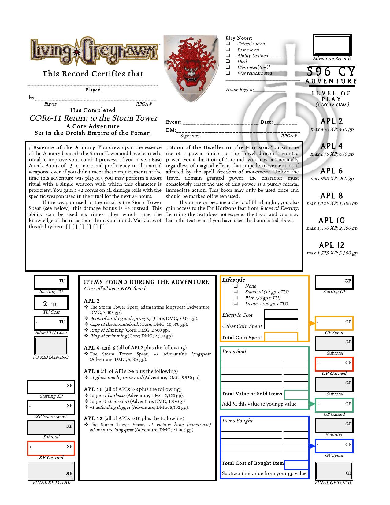 Microsoft Word - COR6-11 Return to the Storm Tower AR.doc by Radney-MacFarland Stephen