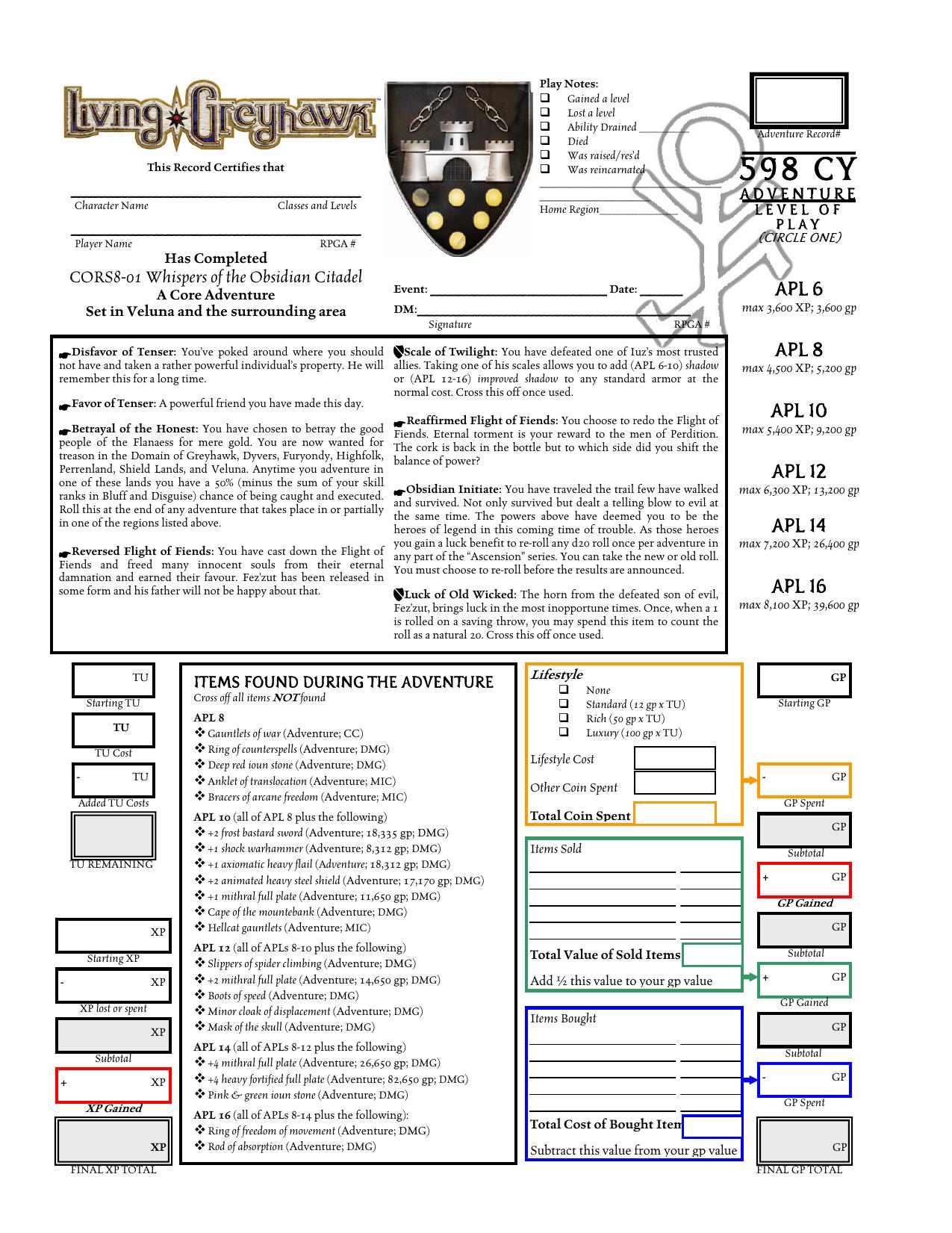 Microsoft Word - COSR8-01 Whispers of the Obsidian Citadel AR by Creighton