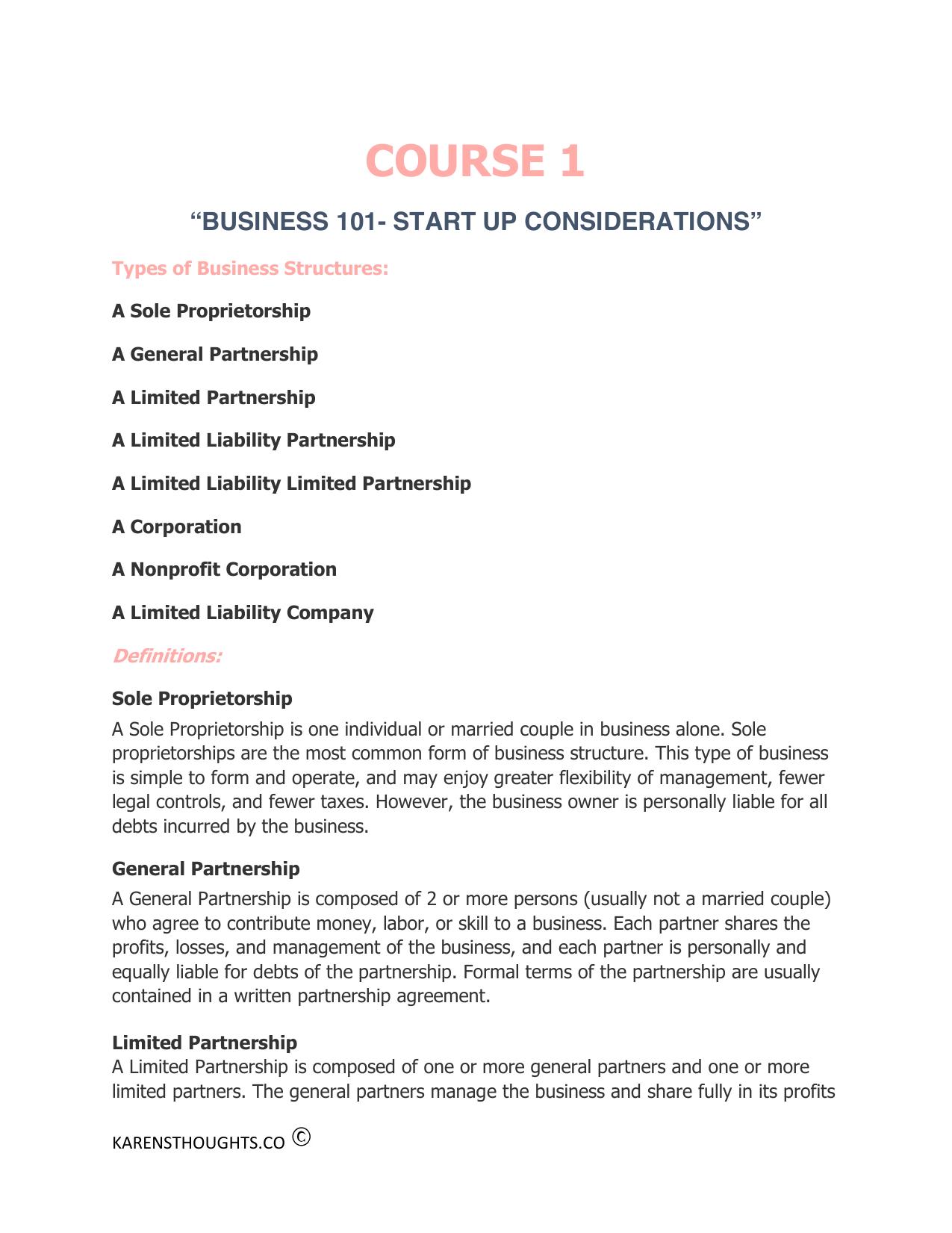 Microsoft Word - CREATIVE LIVE - BUSINESS 101 Start Up Considerations Worksheet.docx by Unknown