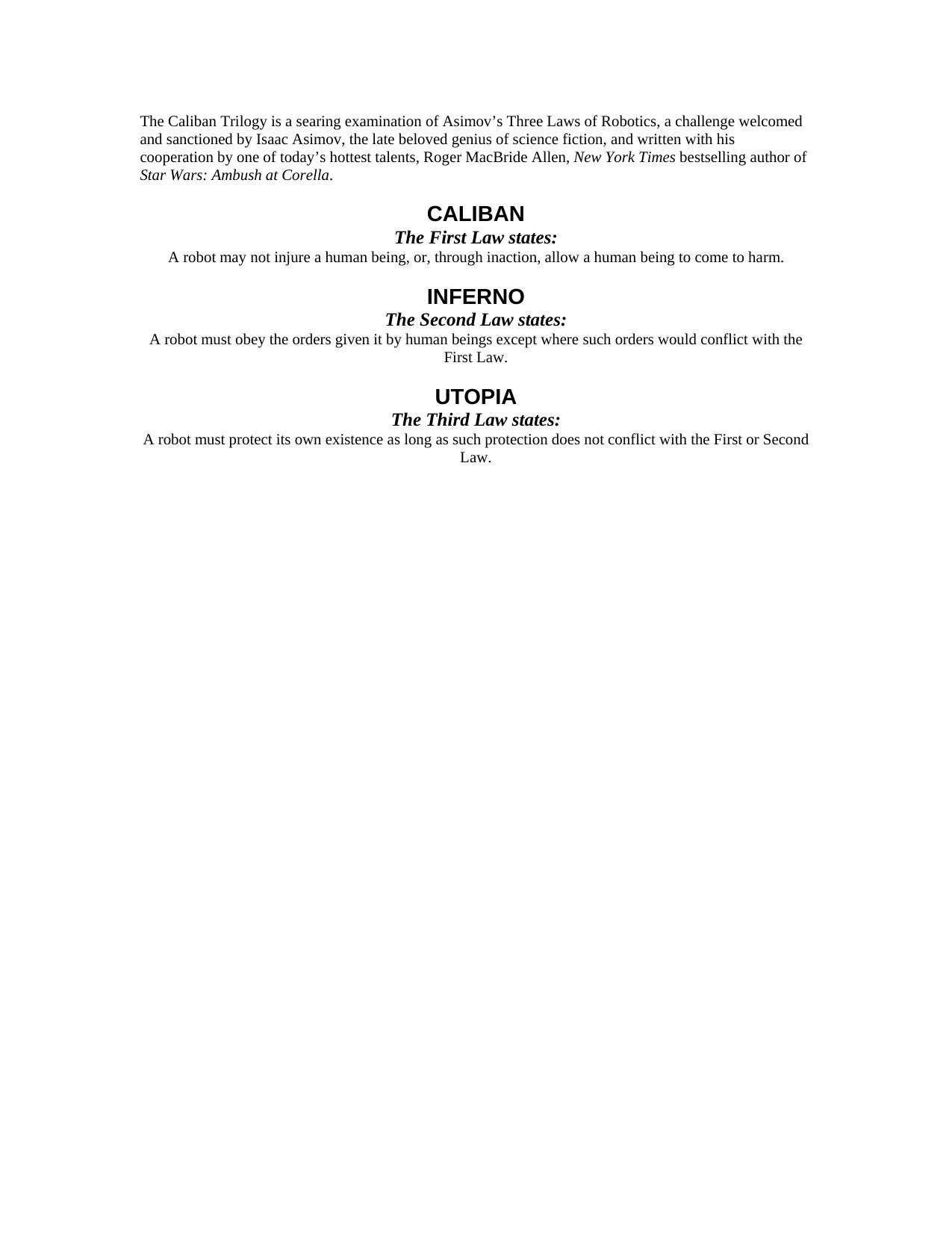 Microsoft Word - Caliban3 - Utopia, Isaac Asimov's - Roger MacBride Allen by Princess Delilah