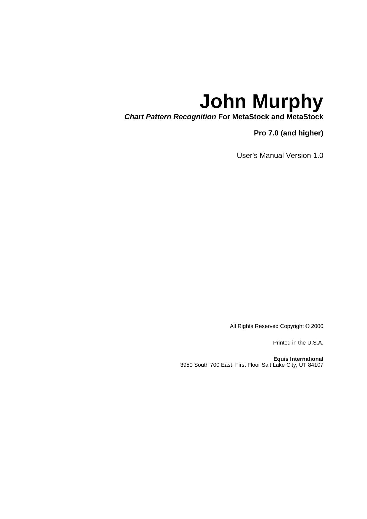 Microsoft Word - Chart Pattern Recognition For MetaStock - John Murphy.doc by Pc1