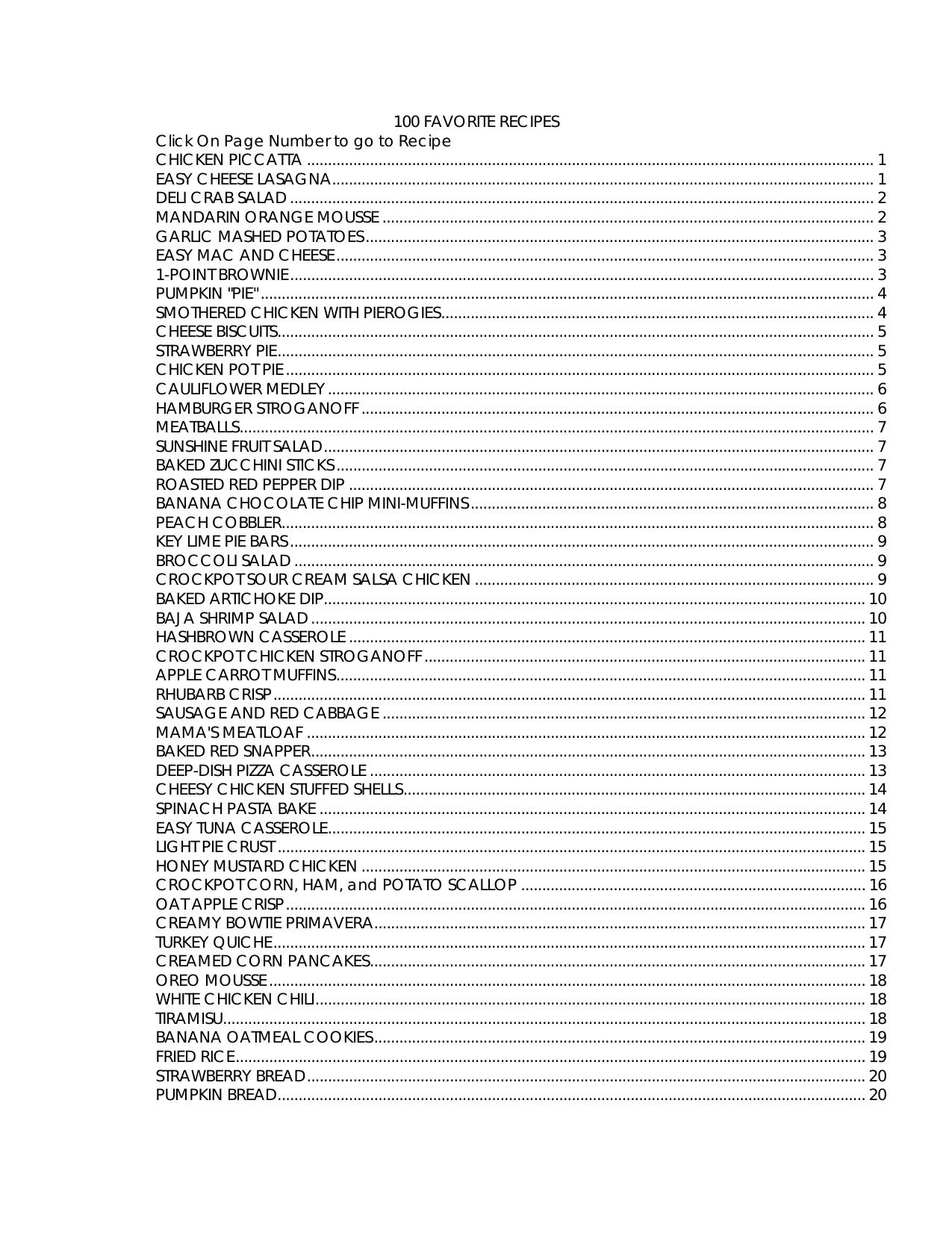 Microsoft Word - Cookbook - 100 Favorite Weight Watchers Recipes by Thomas Barstow