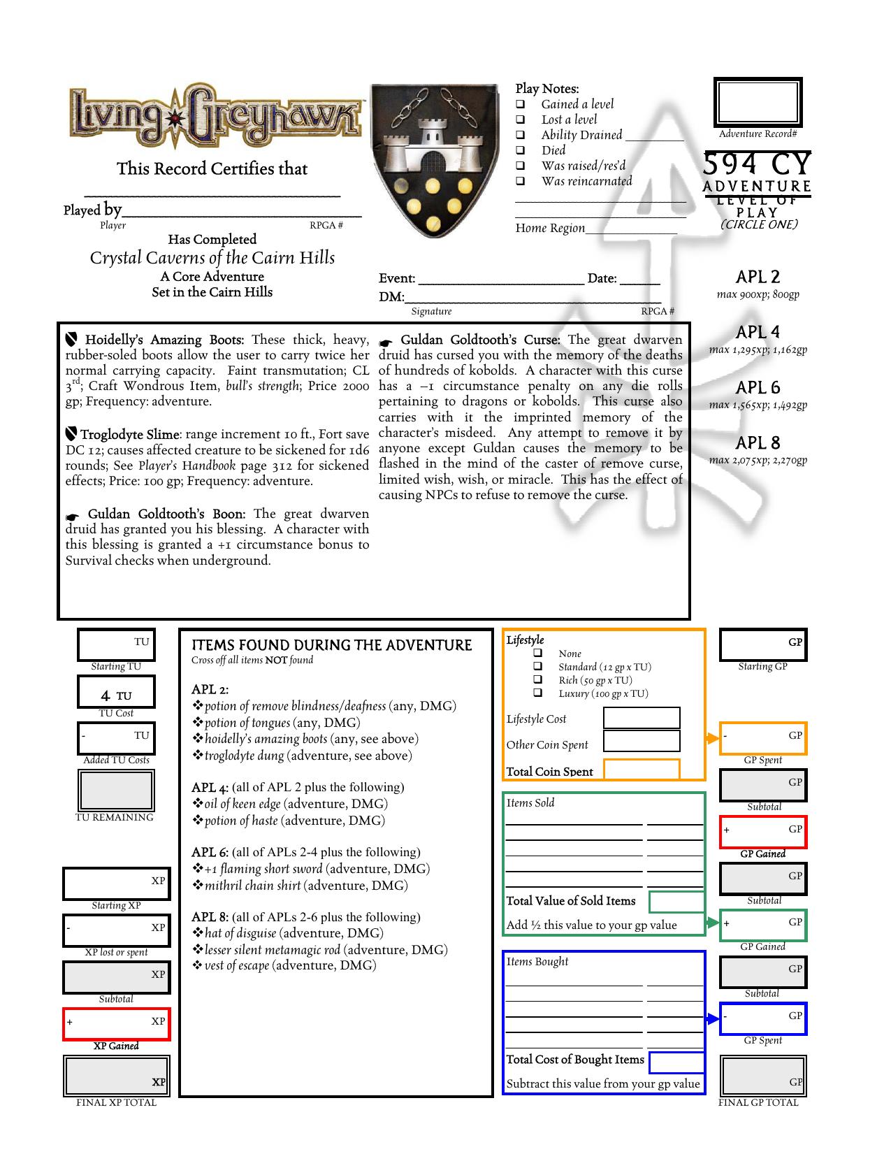 Microsoft Word - Crystal Caverns AR.doc by srm