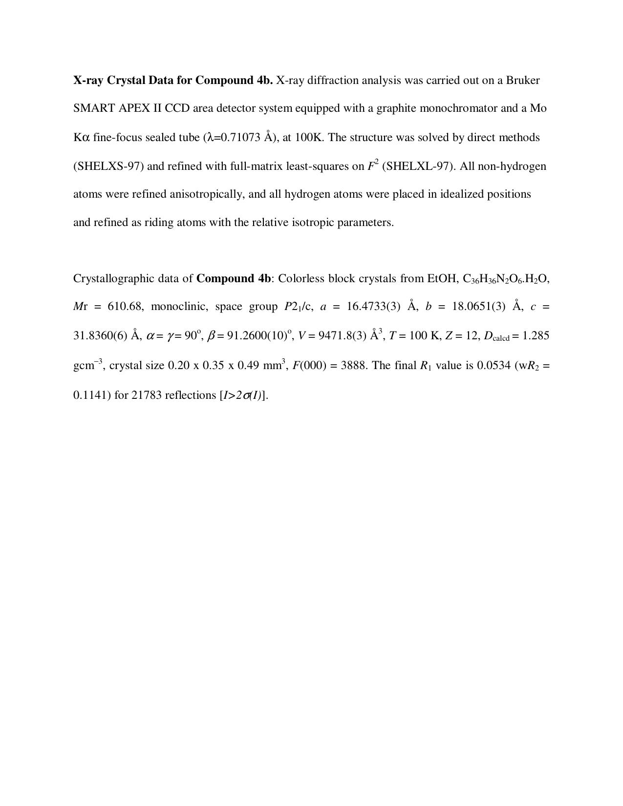 Microsoft Word - Crystallographic data of 4a.doc by C10