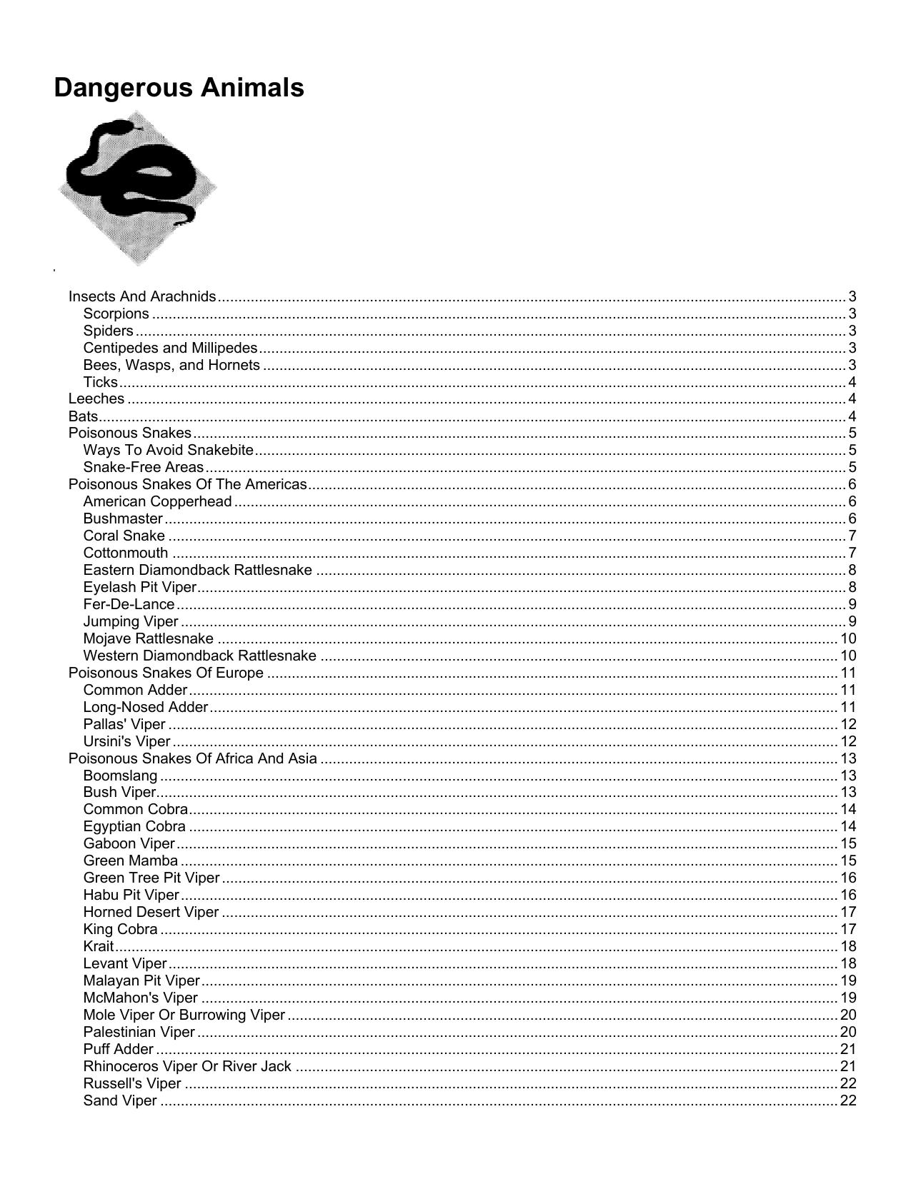 Microsoft Word - DANGEROUS ANIMALS.doc by sa