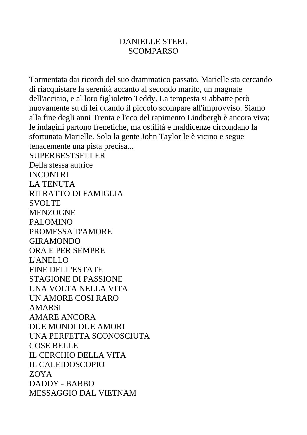 Microsoft Word - Danielle Steel - Scomparso by Alberto