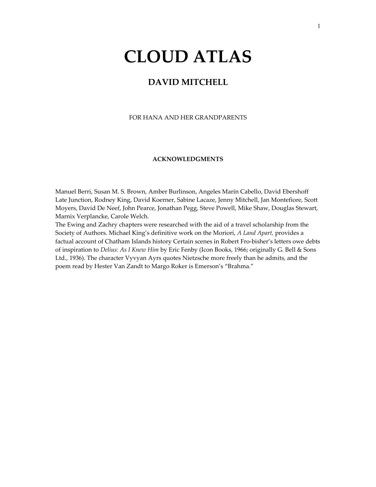 Microsoft Word - David Mitchell - Cloud Atlas.rtf by sandeep