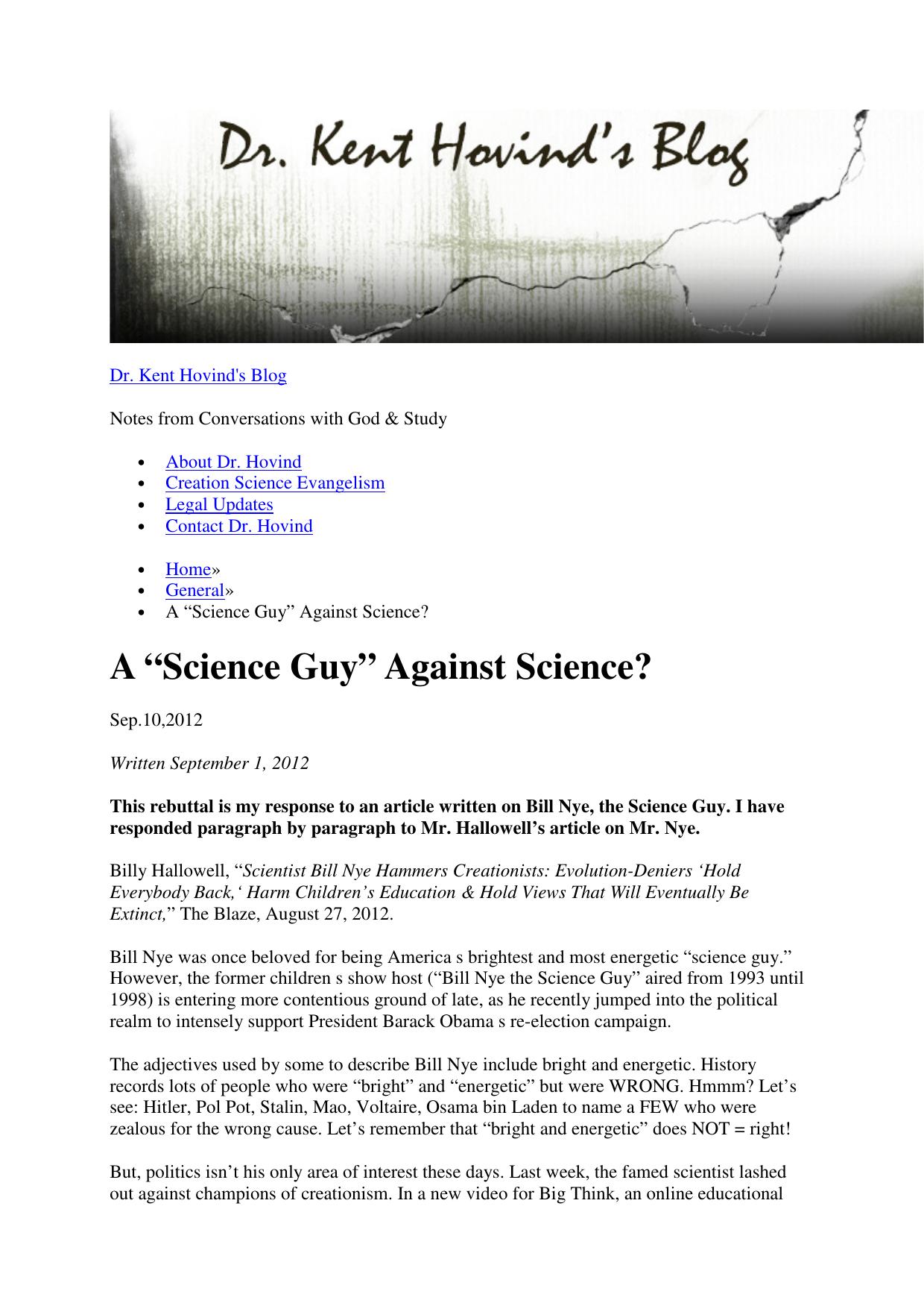 Microsoft Word - Dr. Kent Hovind's Blog.doc by Benutzer1