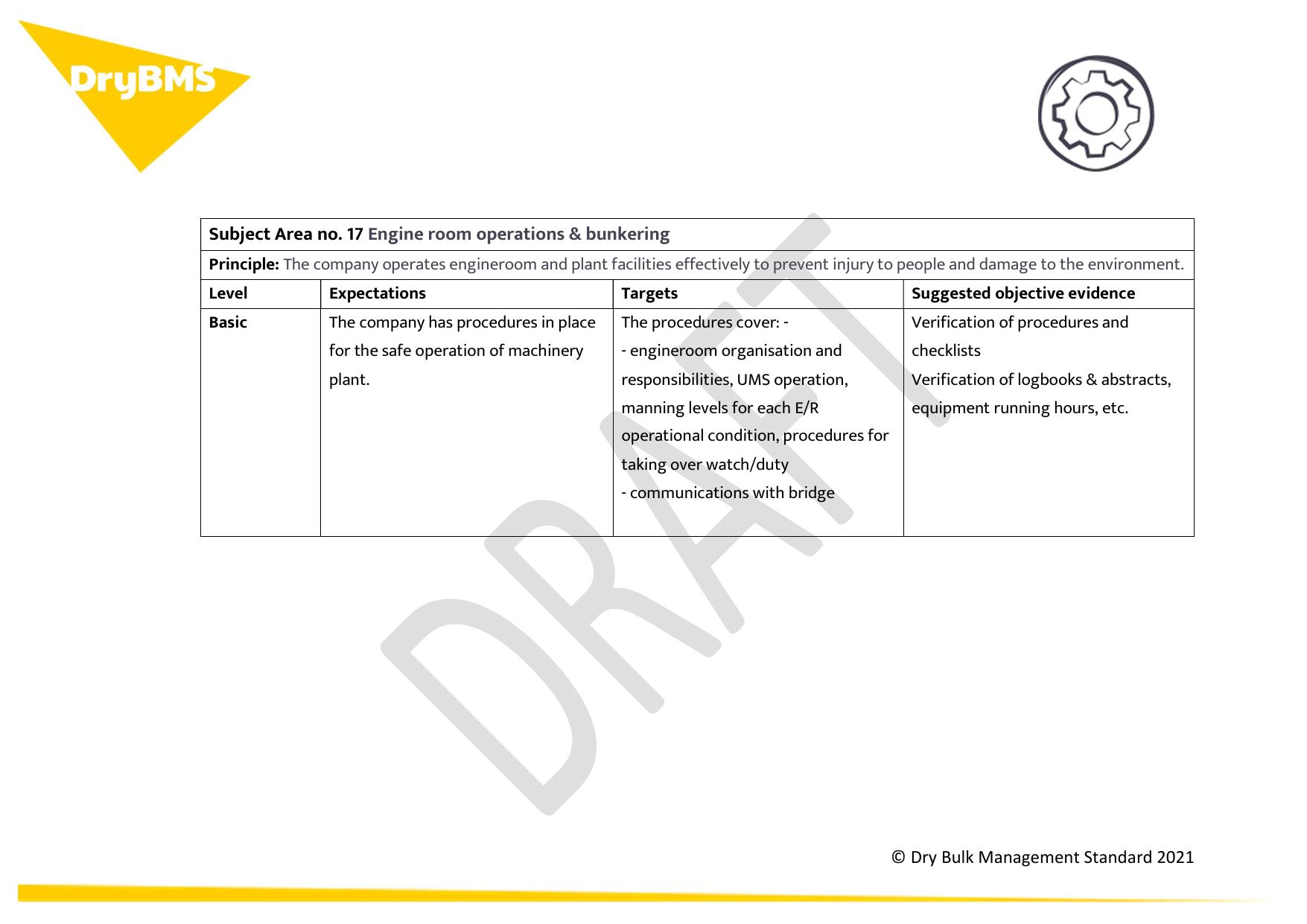 Microsoft Word - DryBMS Plant Subject Area no. 17 Engine room operations & bunkering final draft by lfisher