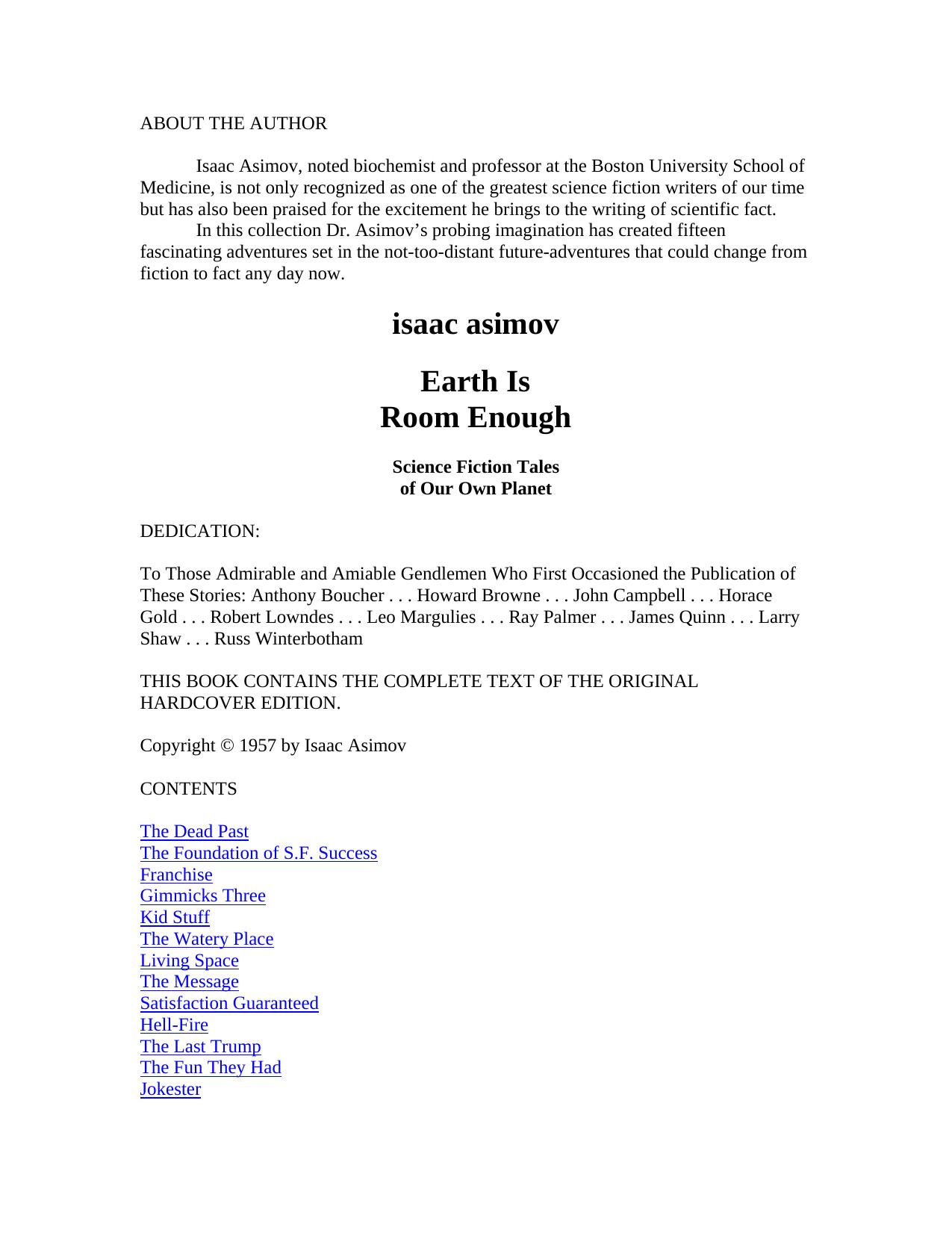 Microsoft Word - Earth Is Room Enough - Isaac Asimov by Princess Delilah