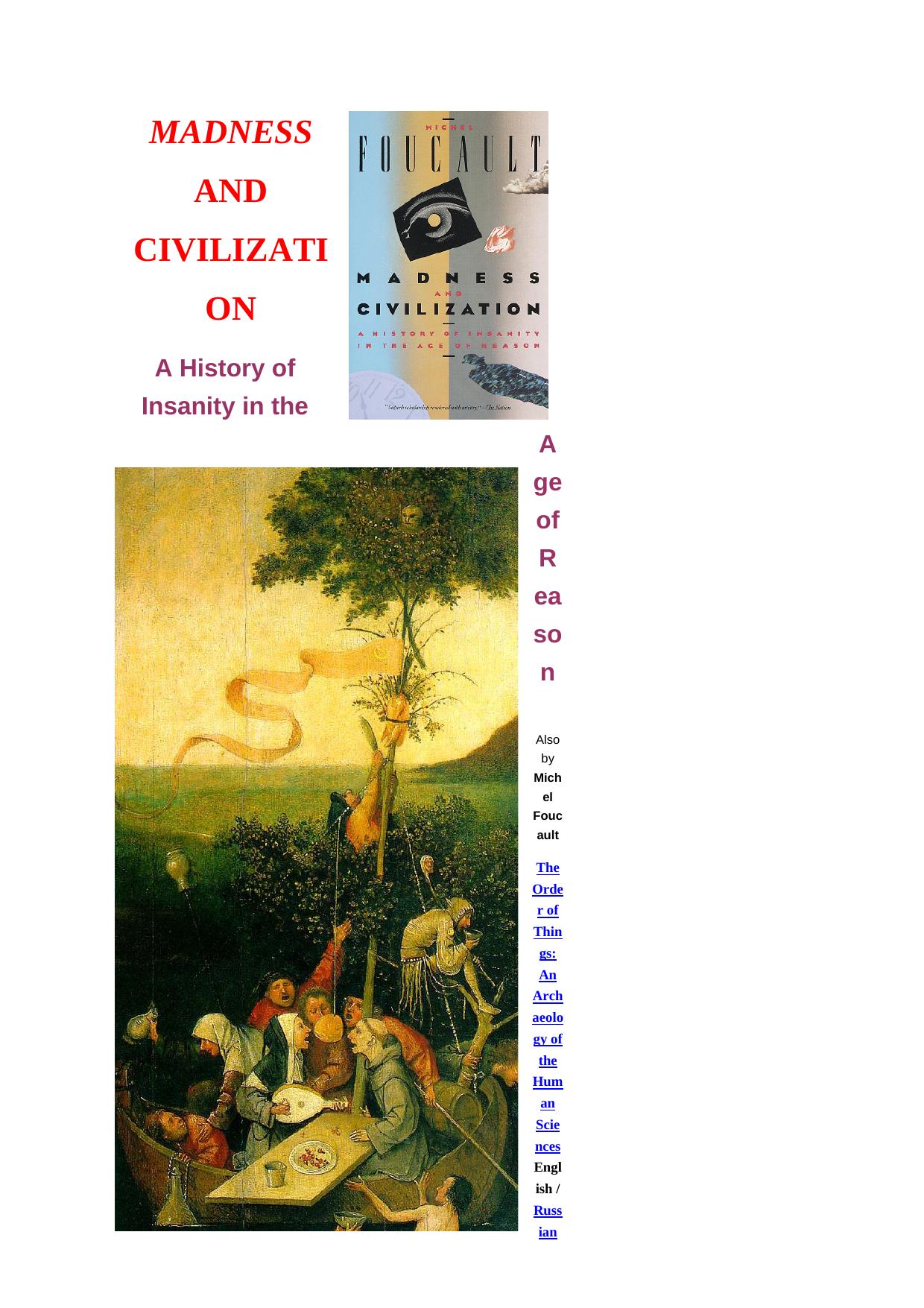 Microsoft Word - Foucault, Michel - Madness and Civilization.doc by User