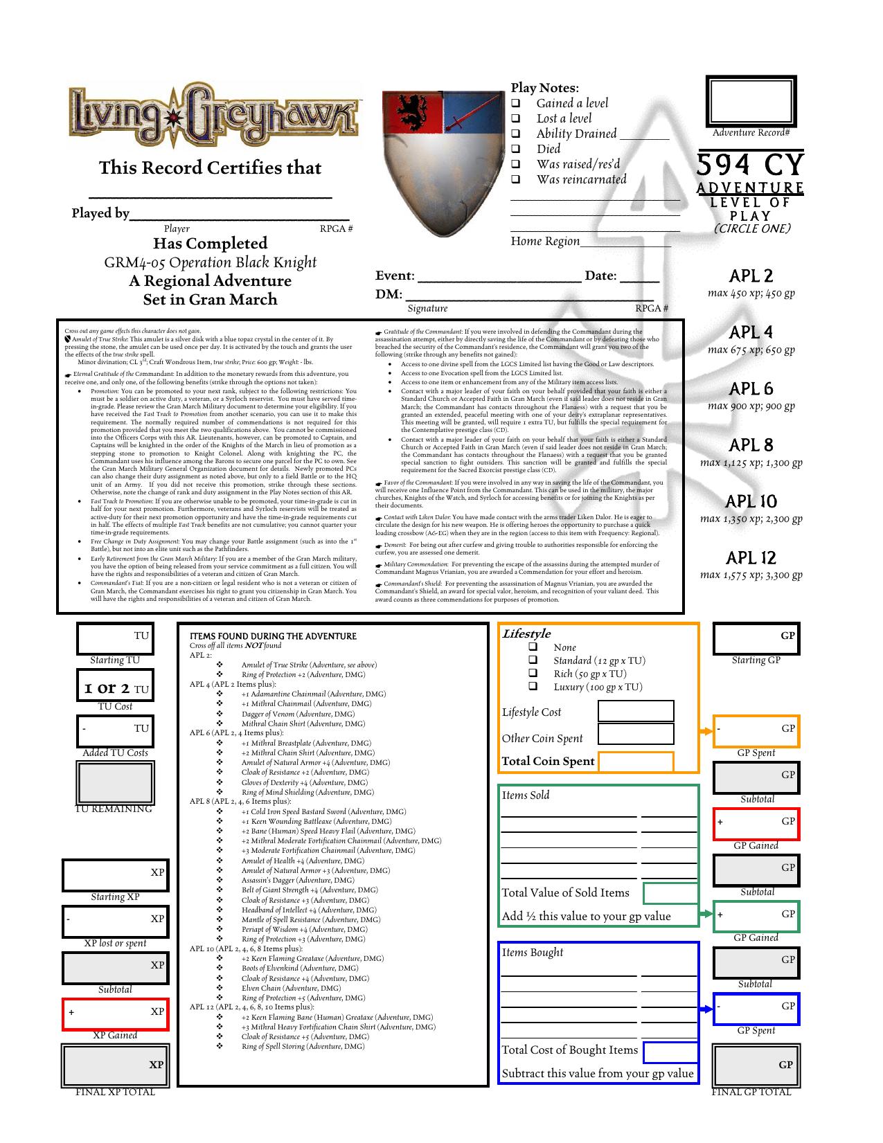 Microsoft Word - GRM4-05 Operation Black Knight AR.doc by StevenC