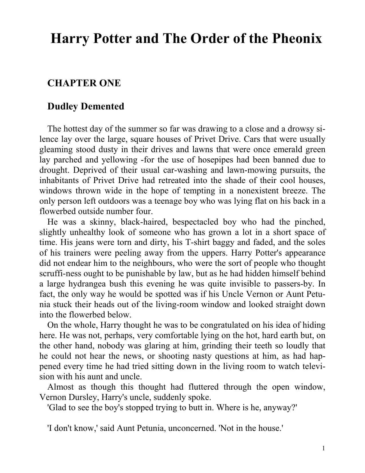Microsoft Word - Harry Potter and The Order of the Pheonix.doc by Administrator