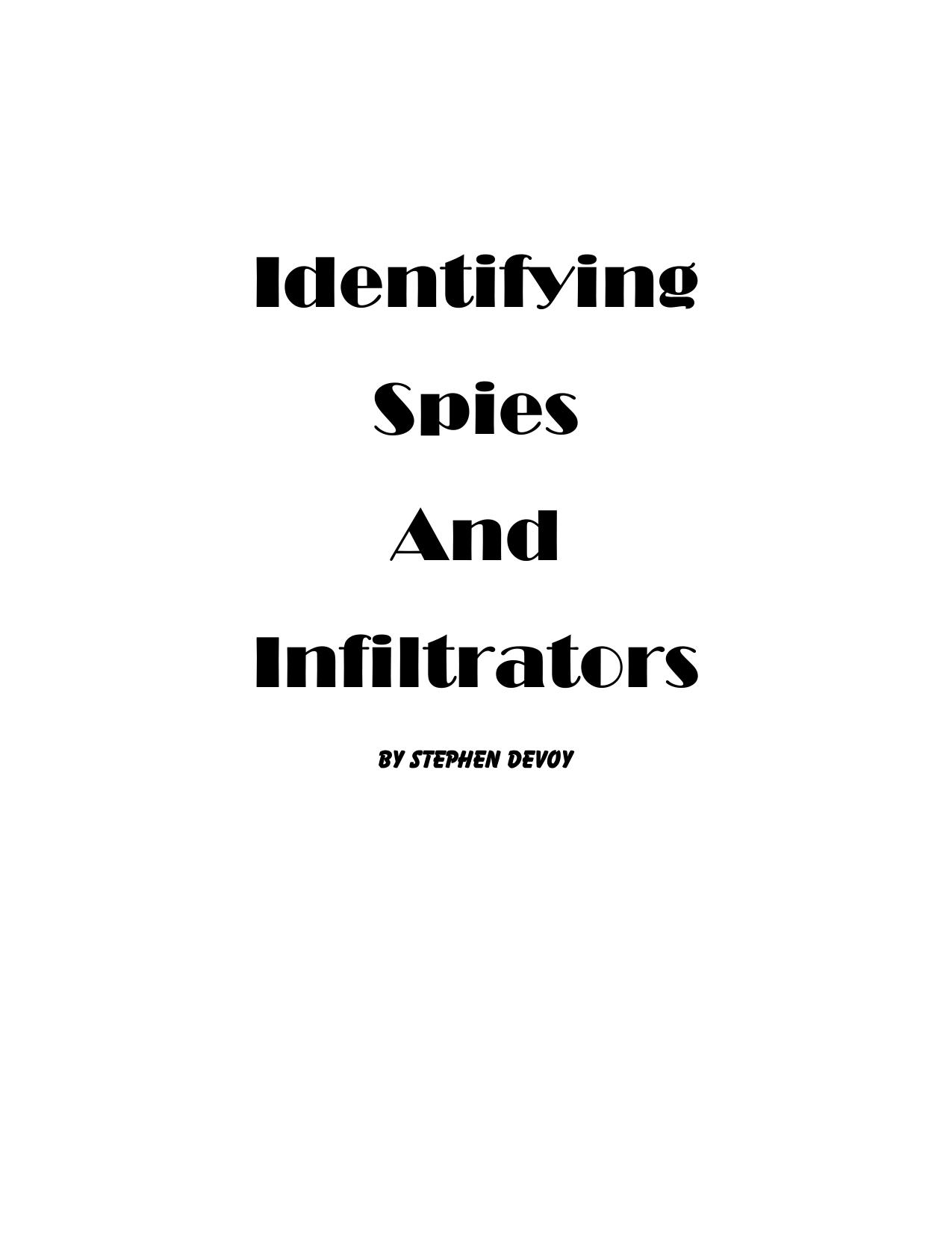 Microsoft Word - How to Spot Spies and Infiltrators.doc by Owner