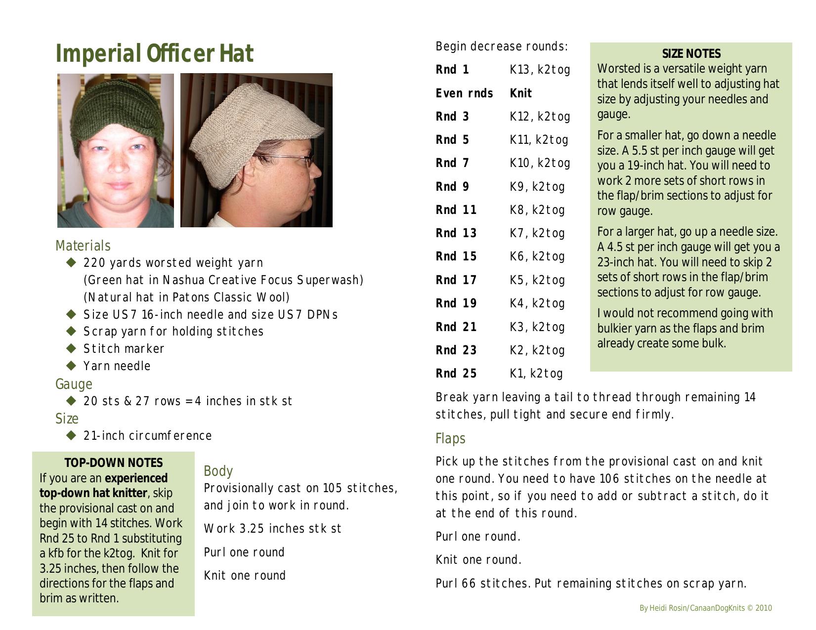 Microsoft Word - Imperial Officer Hat Pattern by owner