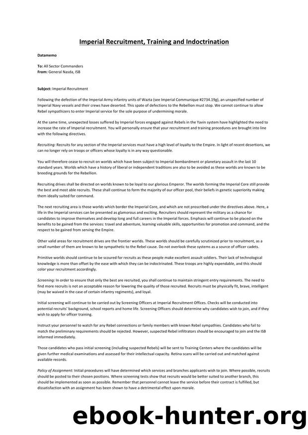 Microsoft Word - Imperial Recruitment, Training and Indoctrination.docx by Unknown