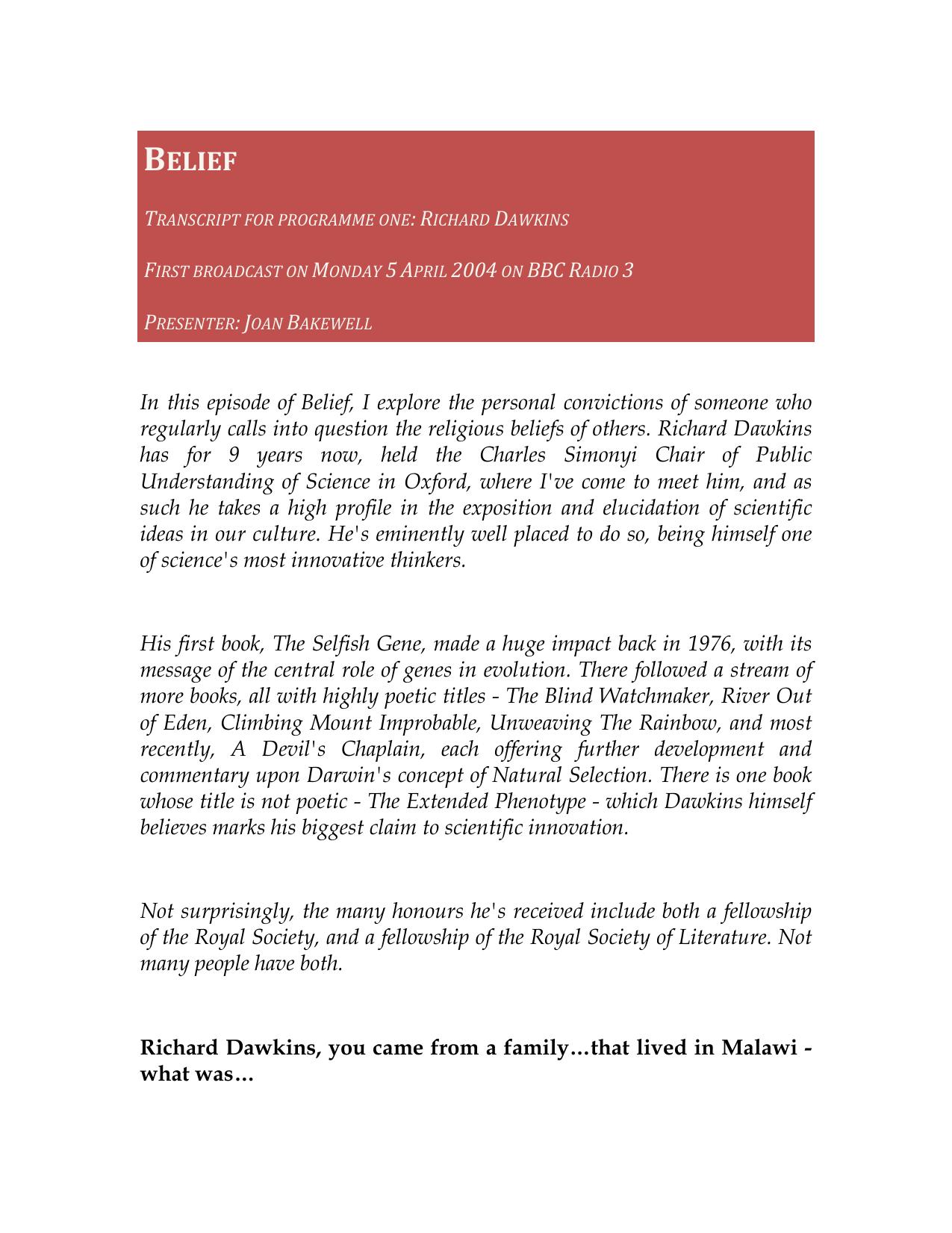 Microsoft Word - Interview By Joan Bakewell.doc by Thor