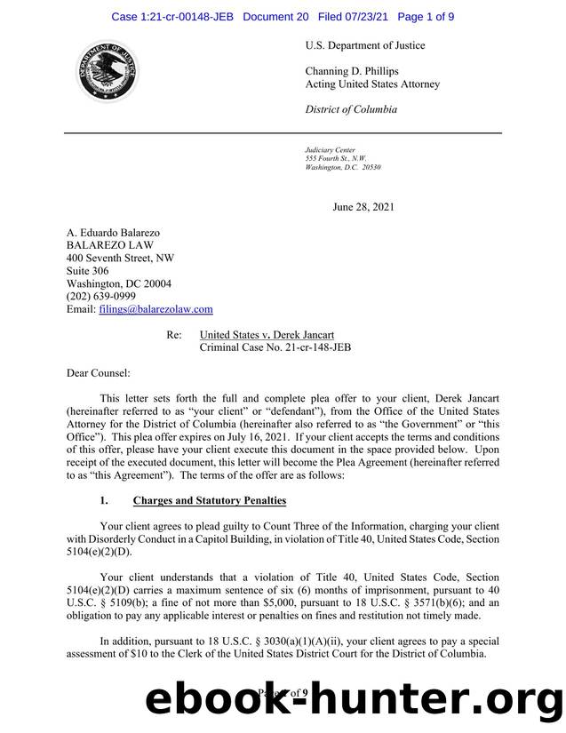 Microsoft Word - Jancart Plea Agreement 5104(e)(2)(D).docx by LGoemaat1