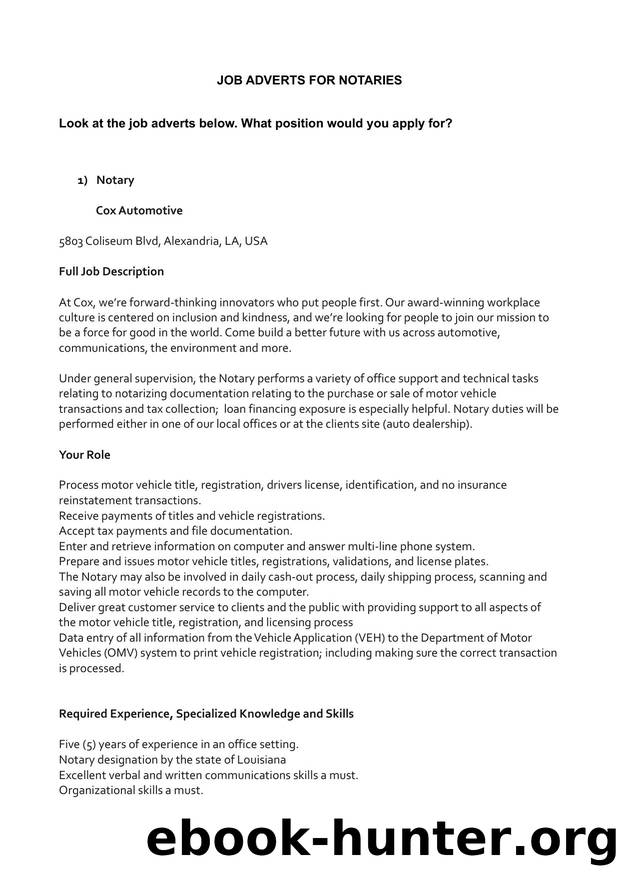 Microsoft Word - Job adverts for notaries.odt by Unknown