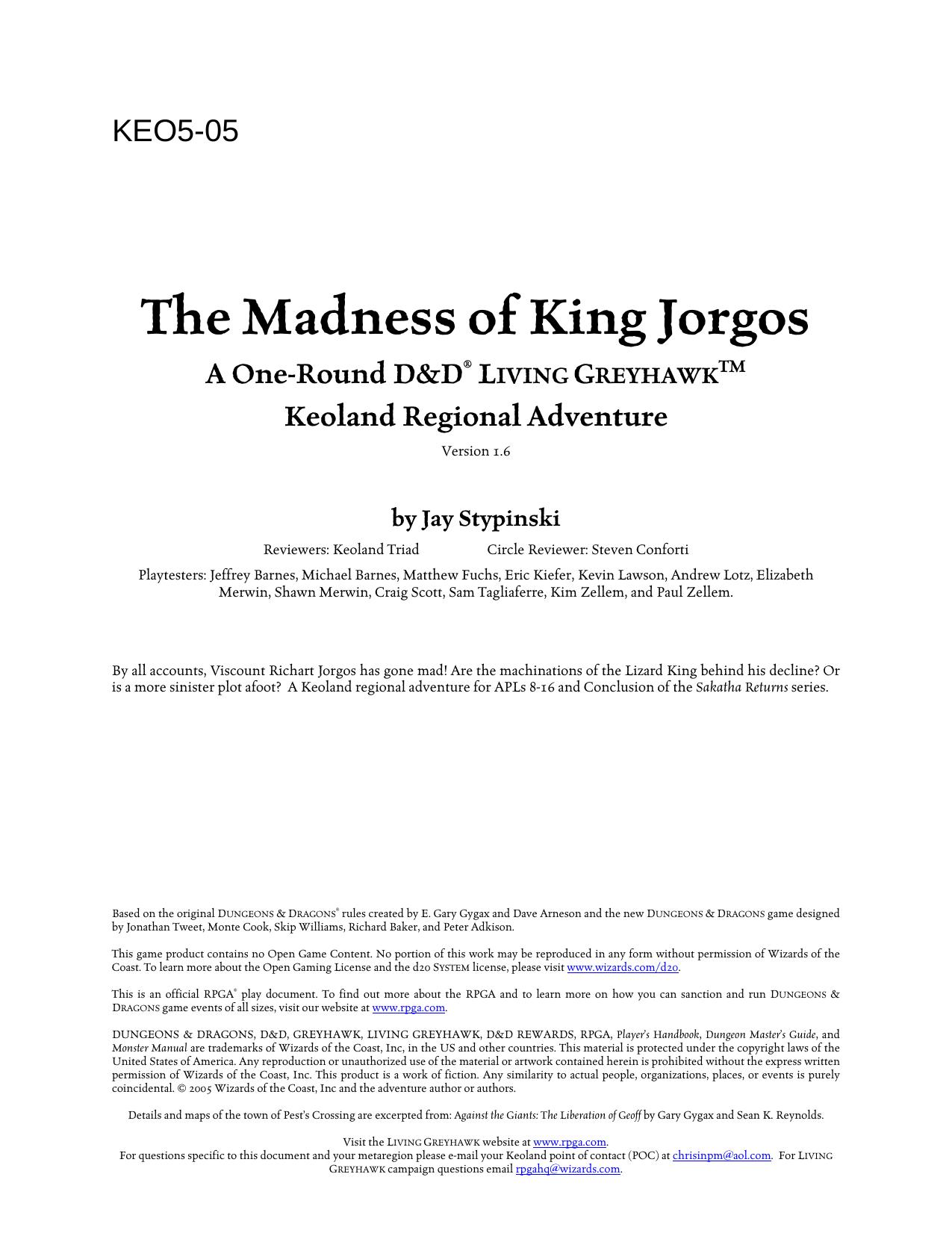 Microsoft Word - KEO5-05 The Madness of King Jorgos.doc by StevenC