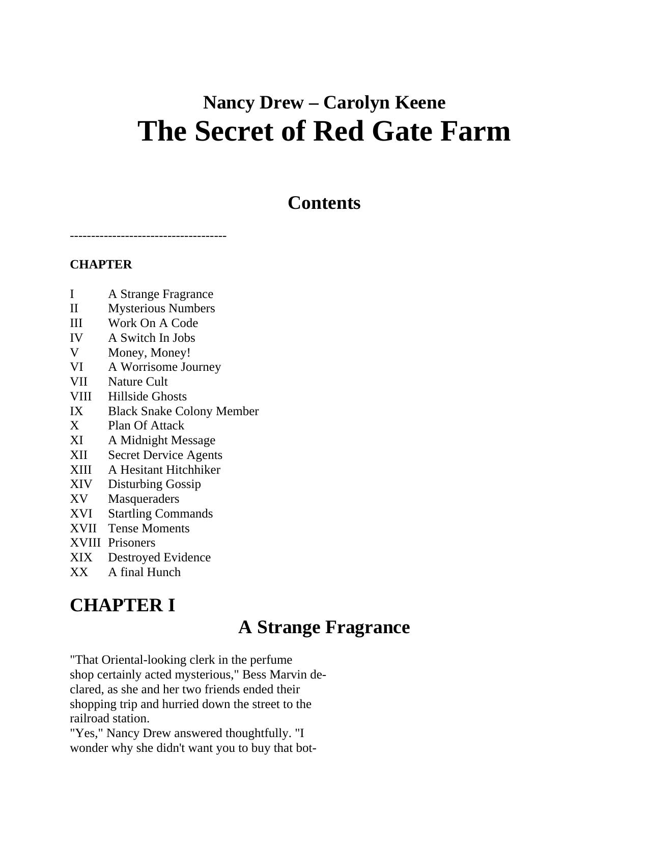 Microsoft Word - Keene, Carolyn - Nancy Drew - The Secret Of Red Gate Farm.doc by Tushar Agarwal