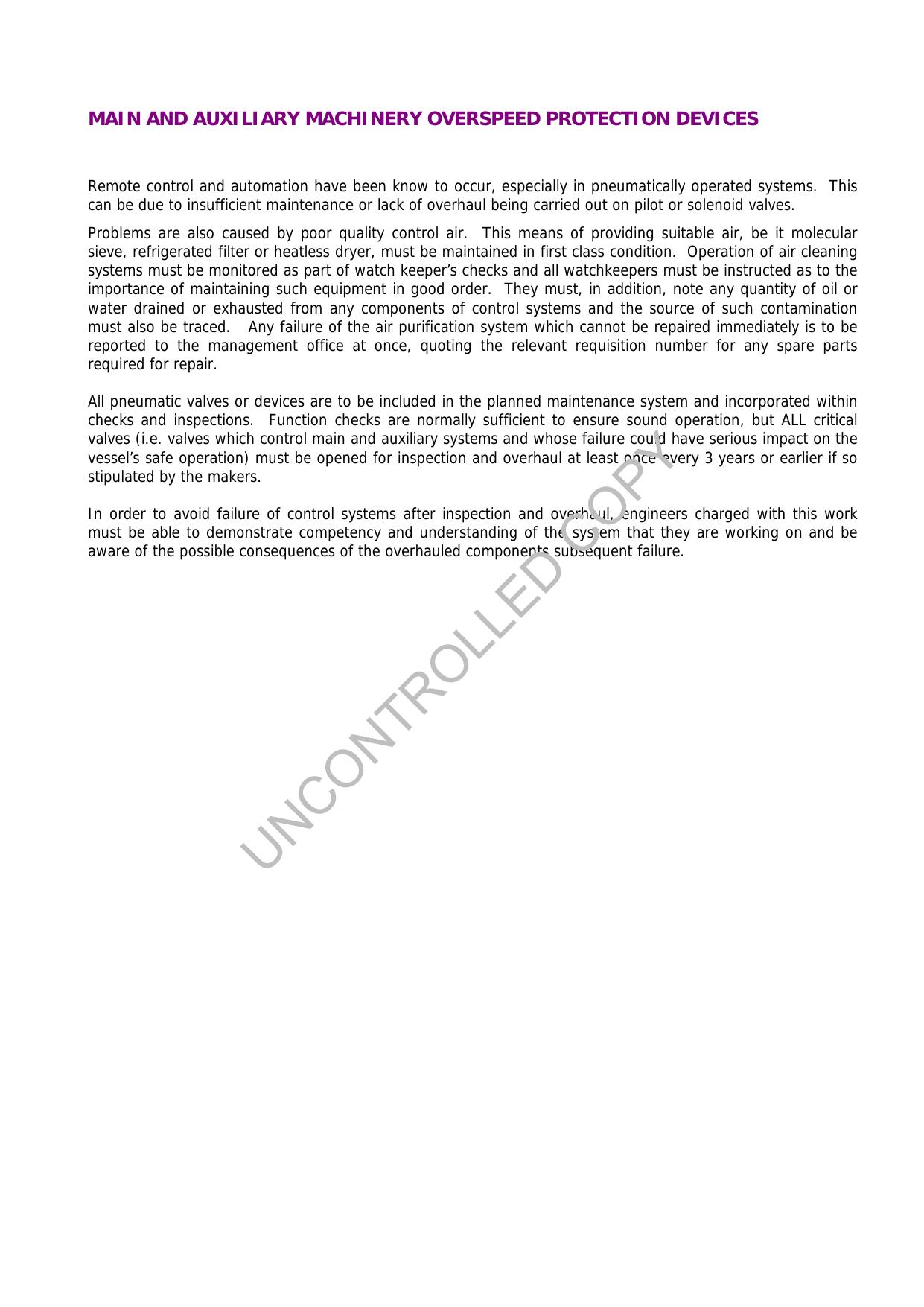 Microsoft Word - Main & Auxiliary Machinery Overspeed Protection Devices by katrus