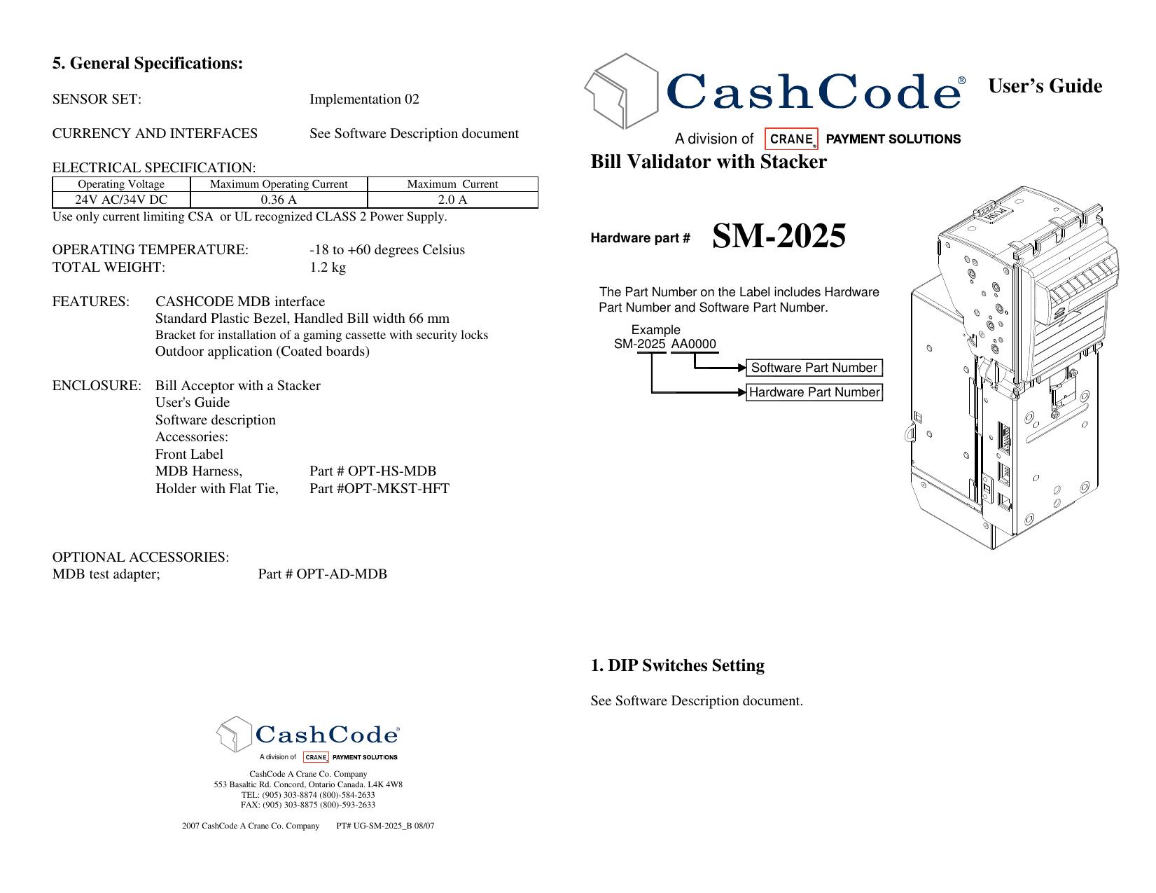 Microsoft Word - Mechanical User Guide - SM-2025_B.doc by cchampagne