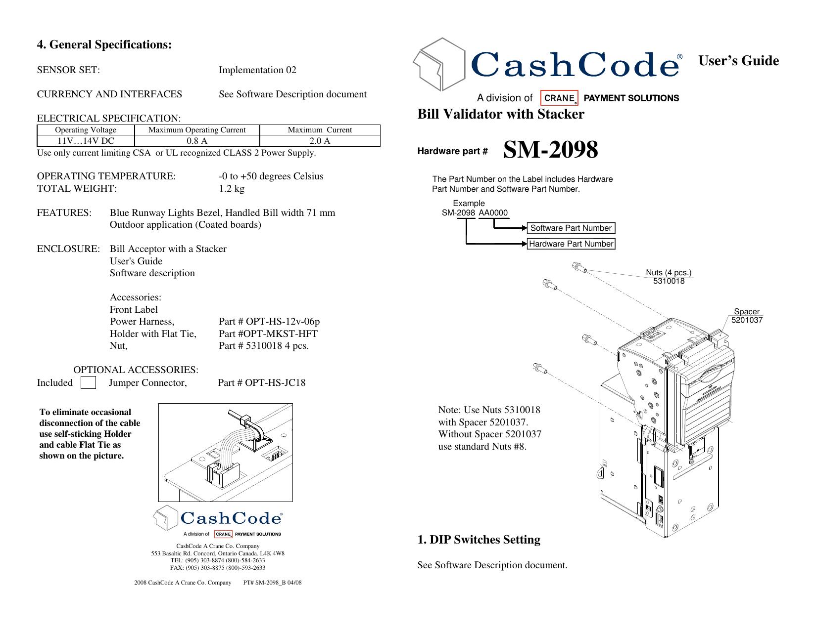 Microsoft Word - Mechanical User Guide - SM-2098_B.doc by cchampagne