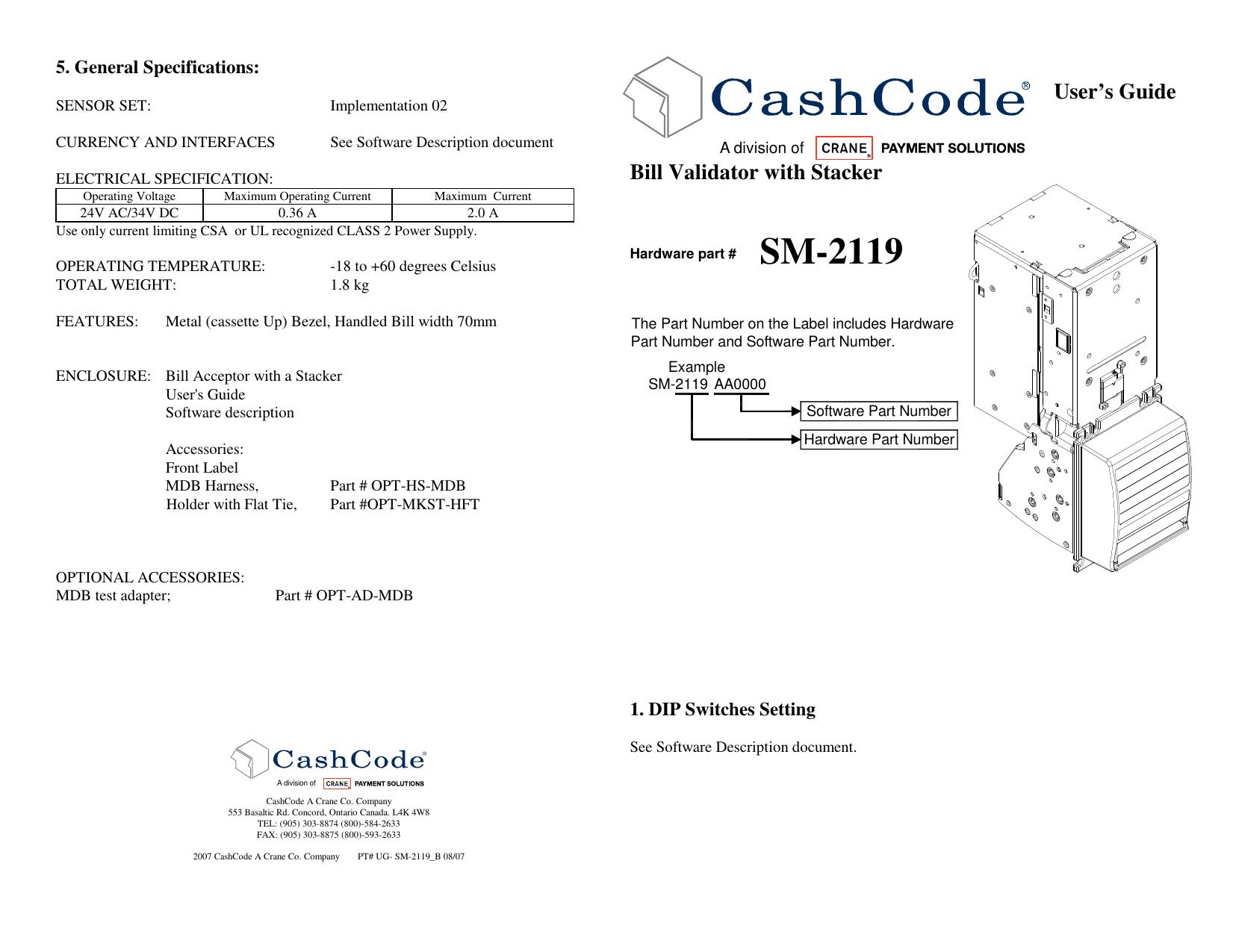Microsoft Word - Mechanical User Guide - SM-2119_B.doc by cchampagne