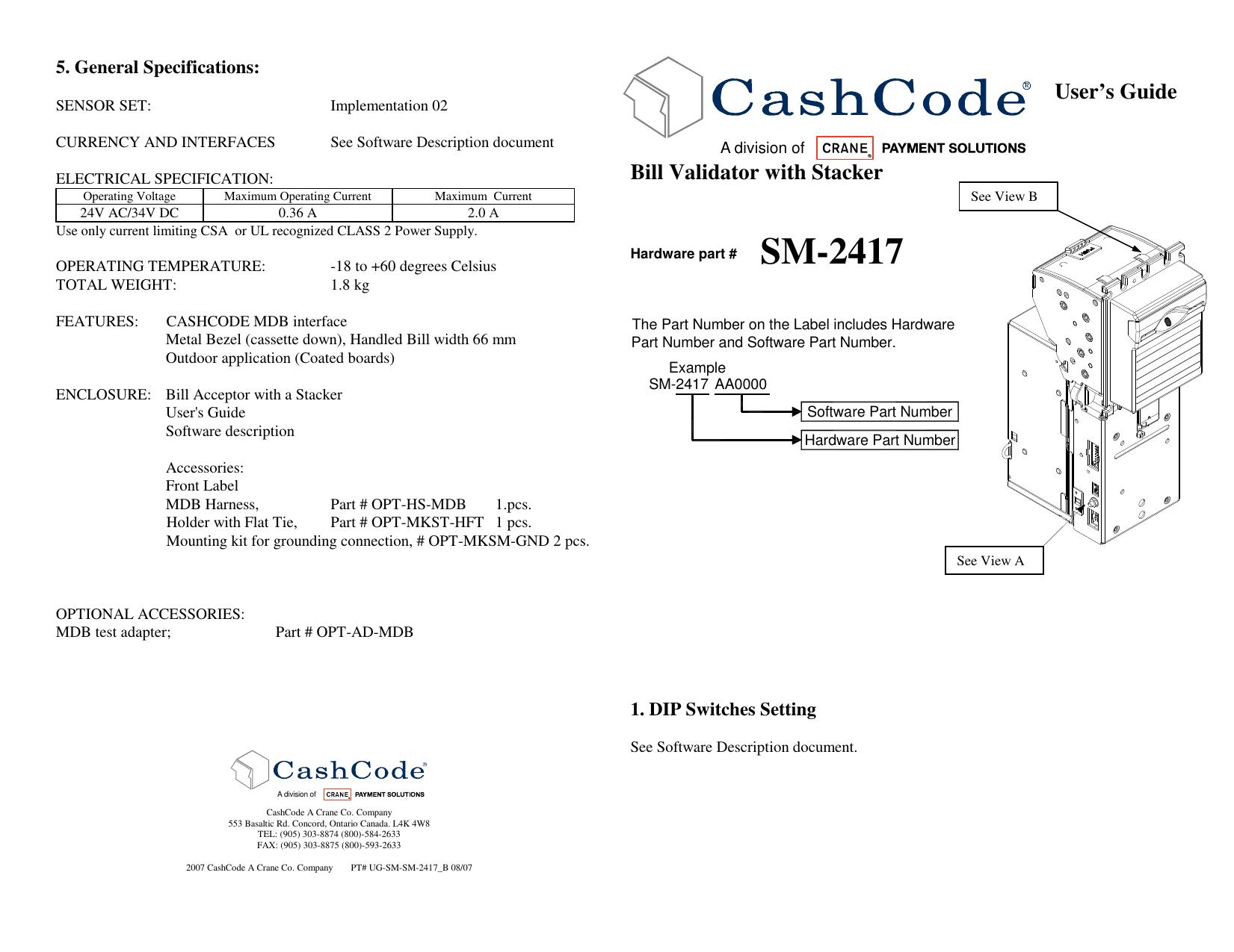 Microsoft Word - Mechanical User Guide - SM-2417_B.doc by cchampagne