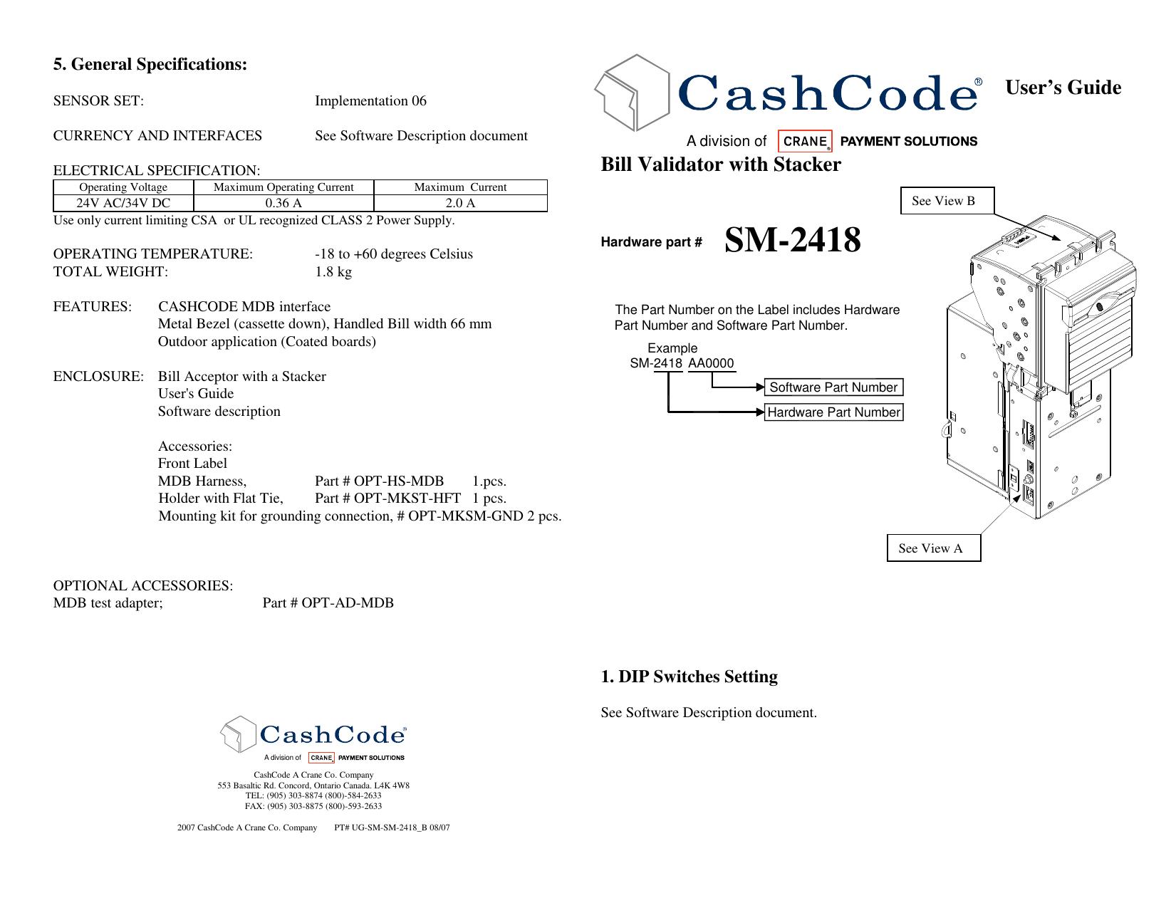 Microsoft Word - Mechanical User Guide - SM-2418_B.doc by cchampagne