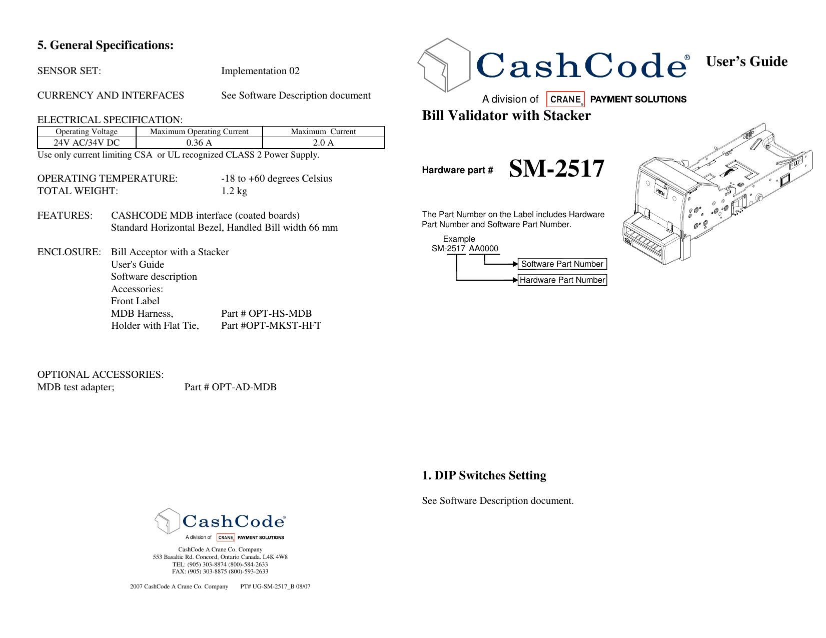 Microsoft Word - Mechanical User Guide - SM-2517_B.doc by cchampagne