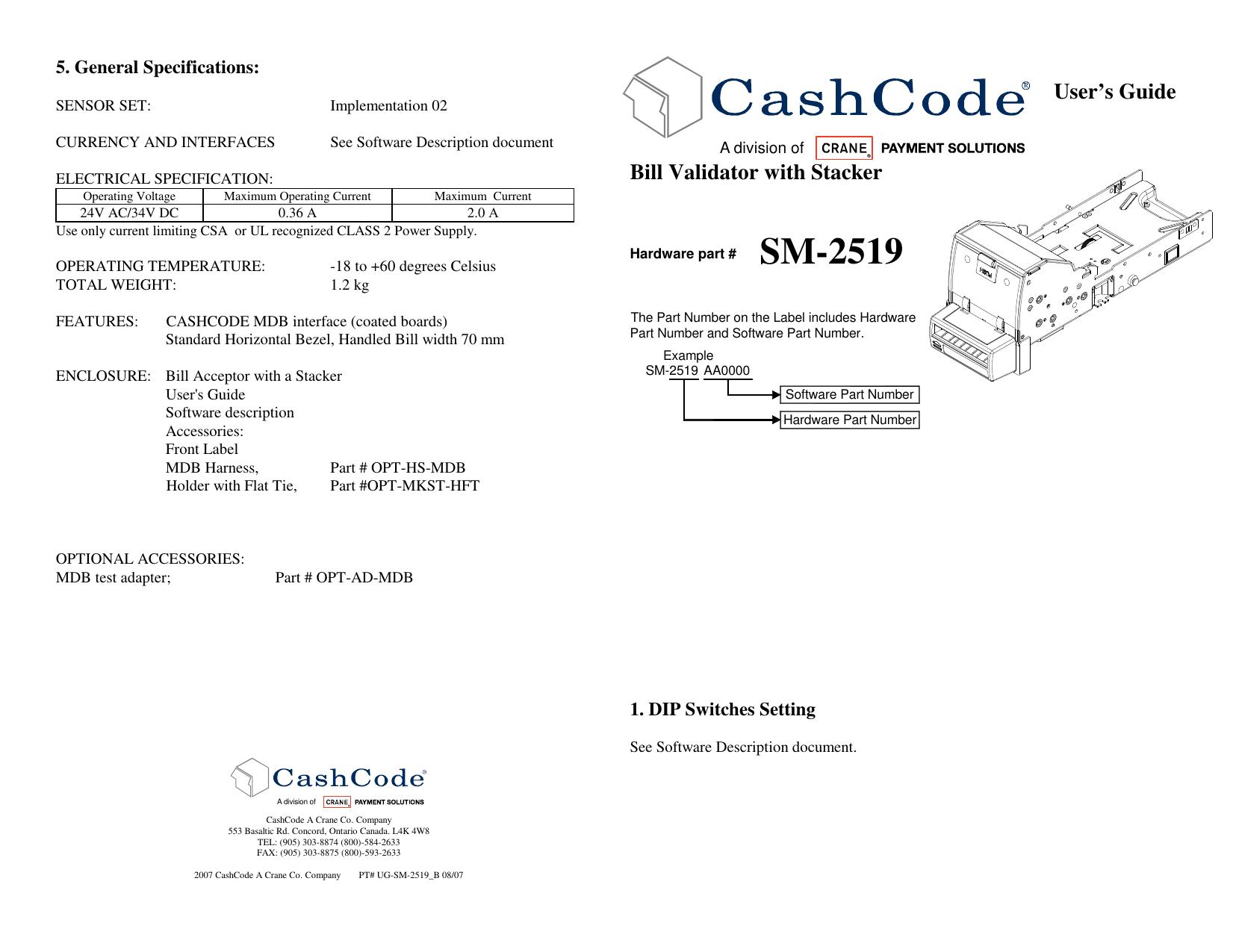 Microsoft Word - Mechanical User Guide - SM-2519_B.doc by cchampagne