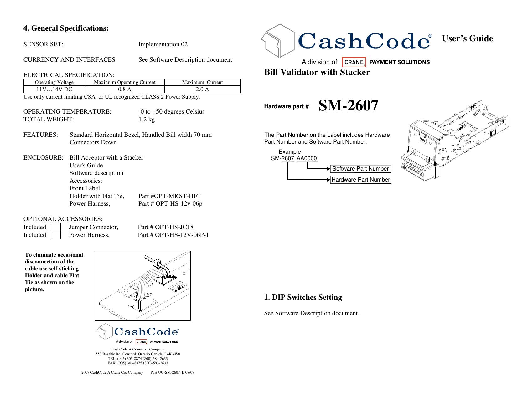 Microsoft Word - Mechanical User Guide - SM-2607_E.doc by cchampagne