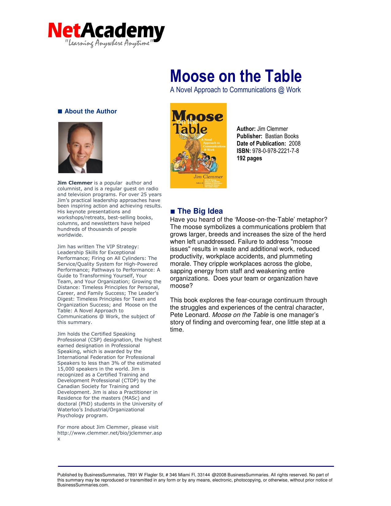 Microsoft Word - Moose on the Table_NET.doc by Chris