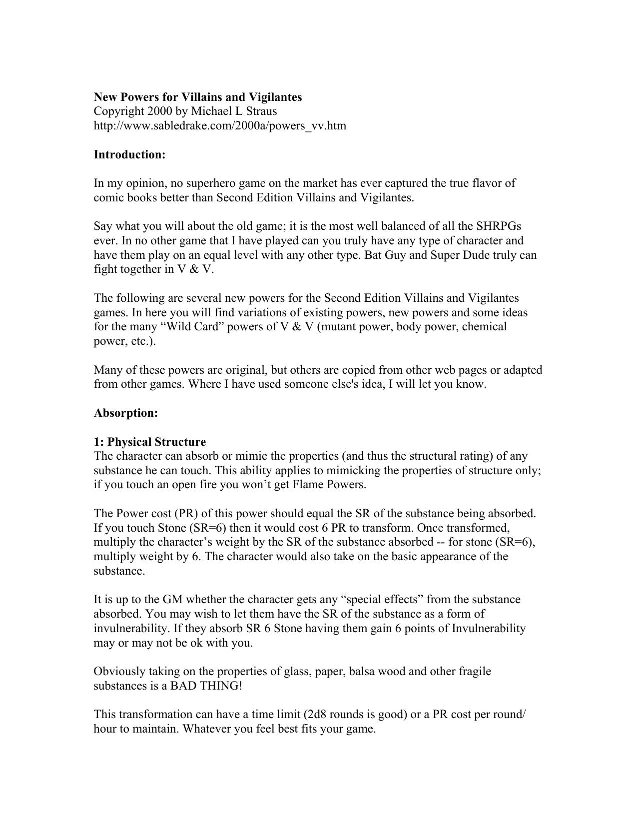 Microsoft Word - New Powers for Villains and Vigilantes.doc by JNL