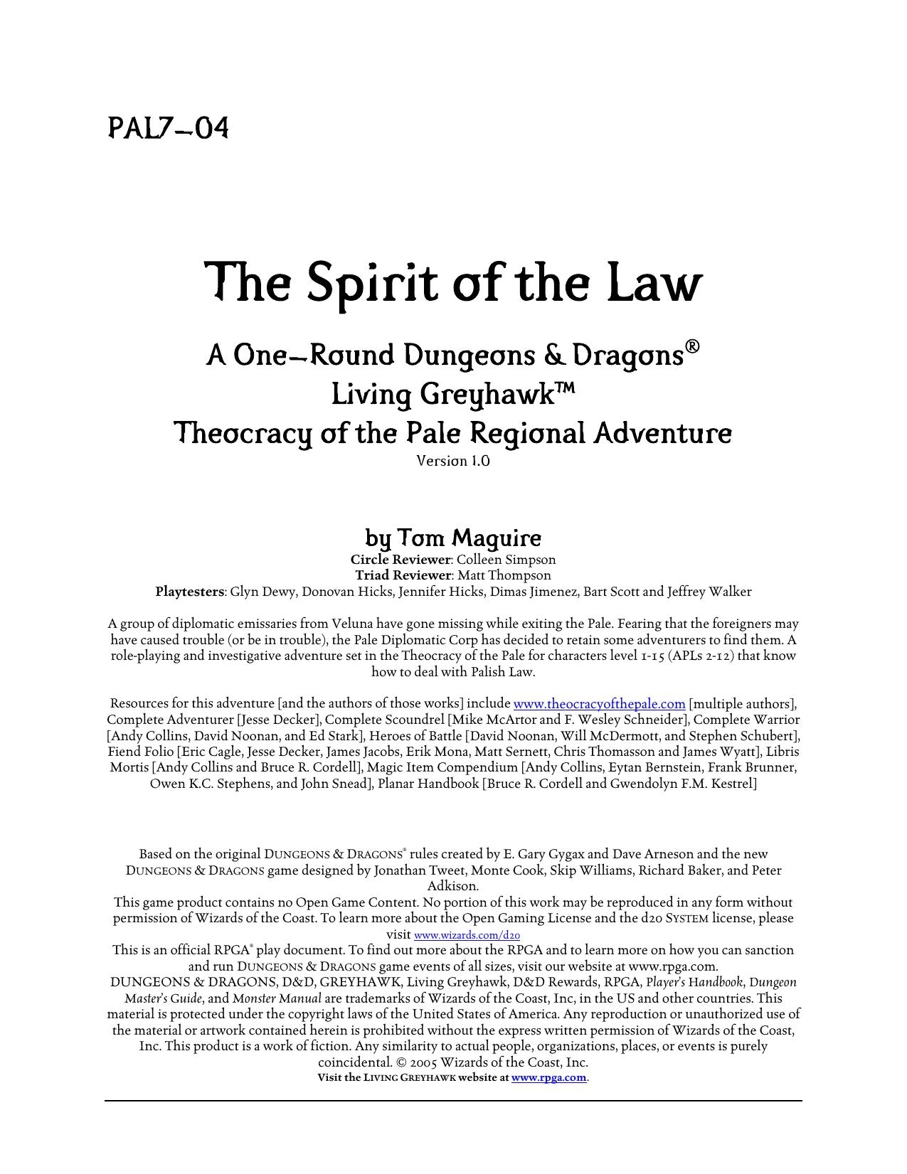 Microsoft Word - PAL7-04 The Spirit of the Law Pre-PDF by Absolute Games