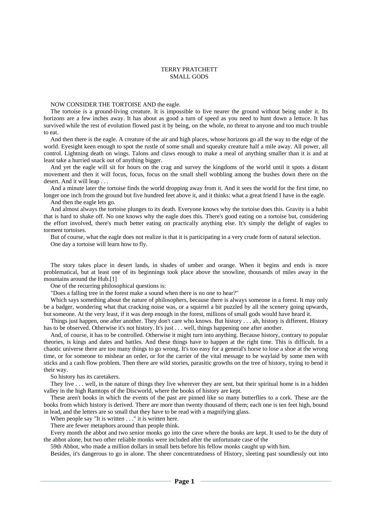 Microsoft Word - Pratchett, Terry - Discworld 13 - Small Gods by Tony