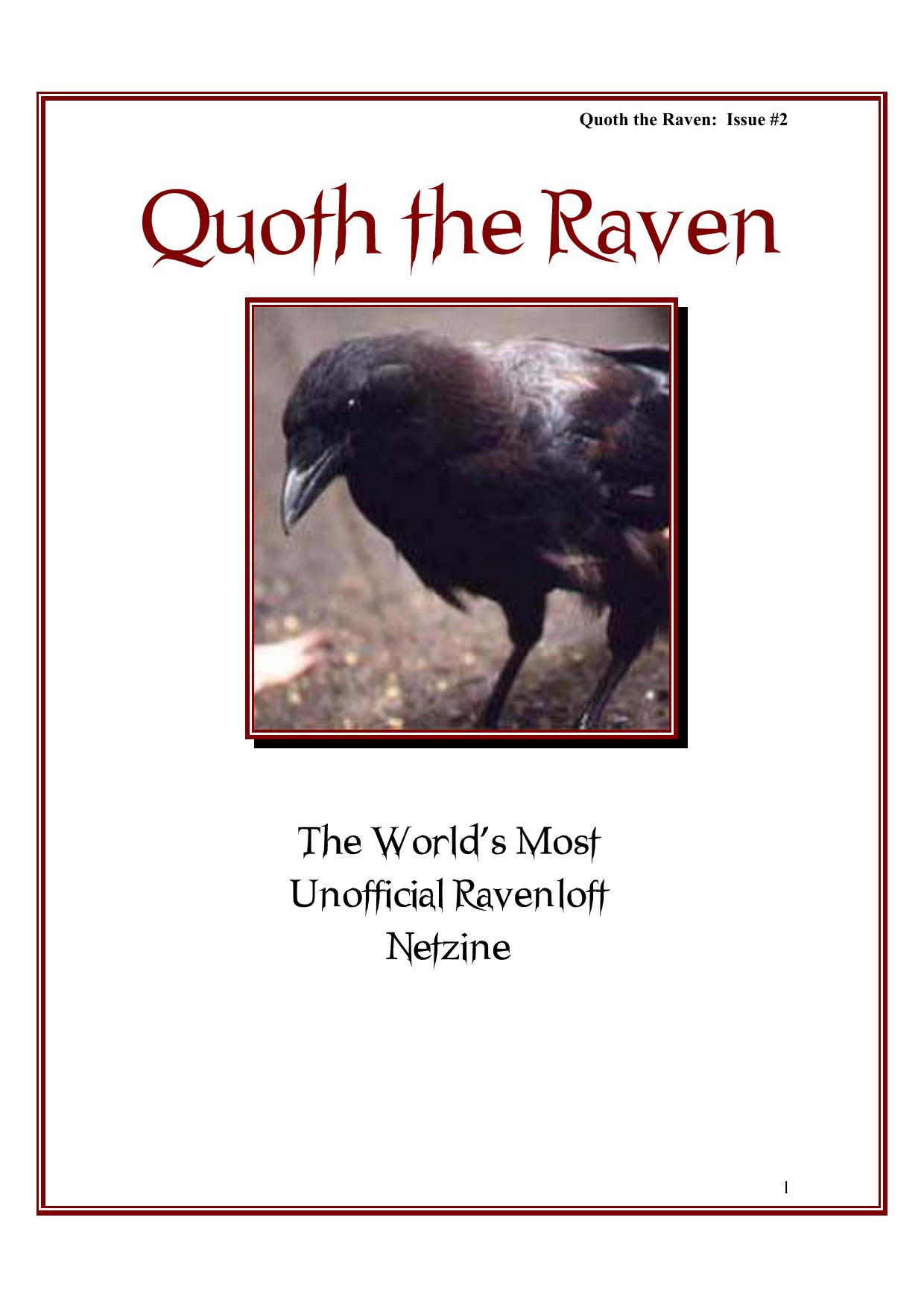 Microsoft Word - Quoth The Raven Issue 2.doc by Richardson