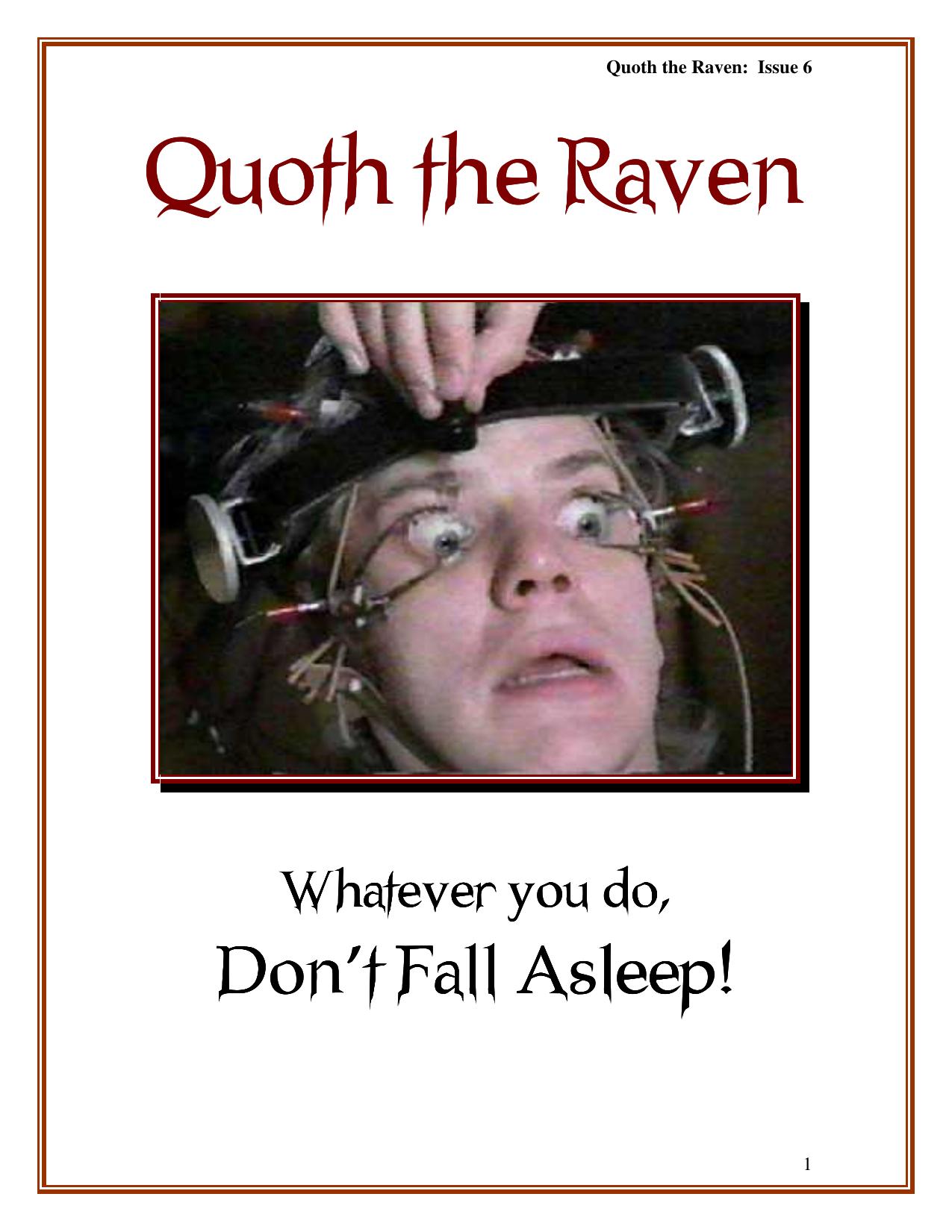 Microsoft Word - Quoth the Raven Issue #6.doc by Administrator