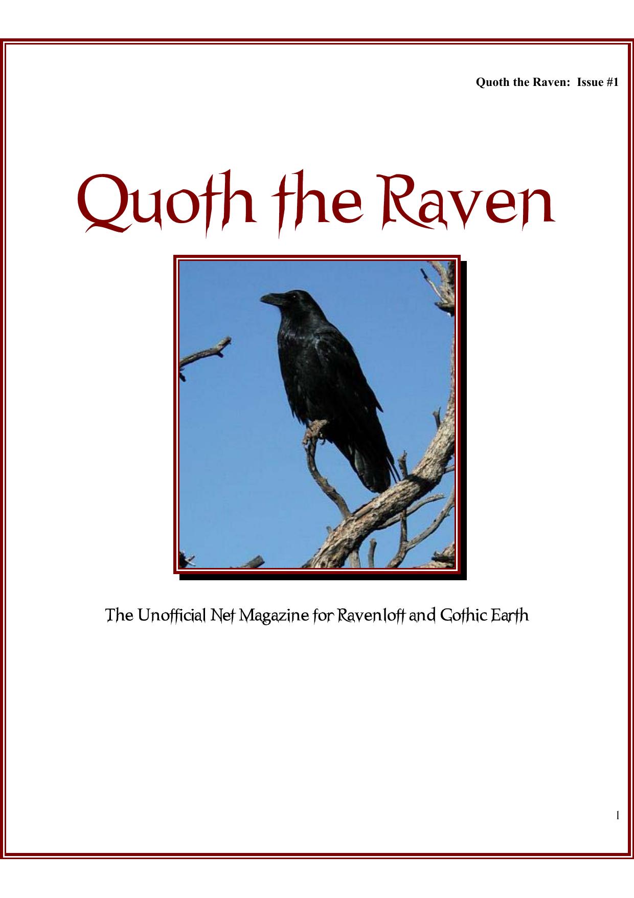 Microsoft Word - Quoth the Raven Issue 1.doc by Richardson