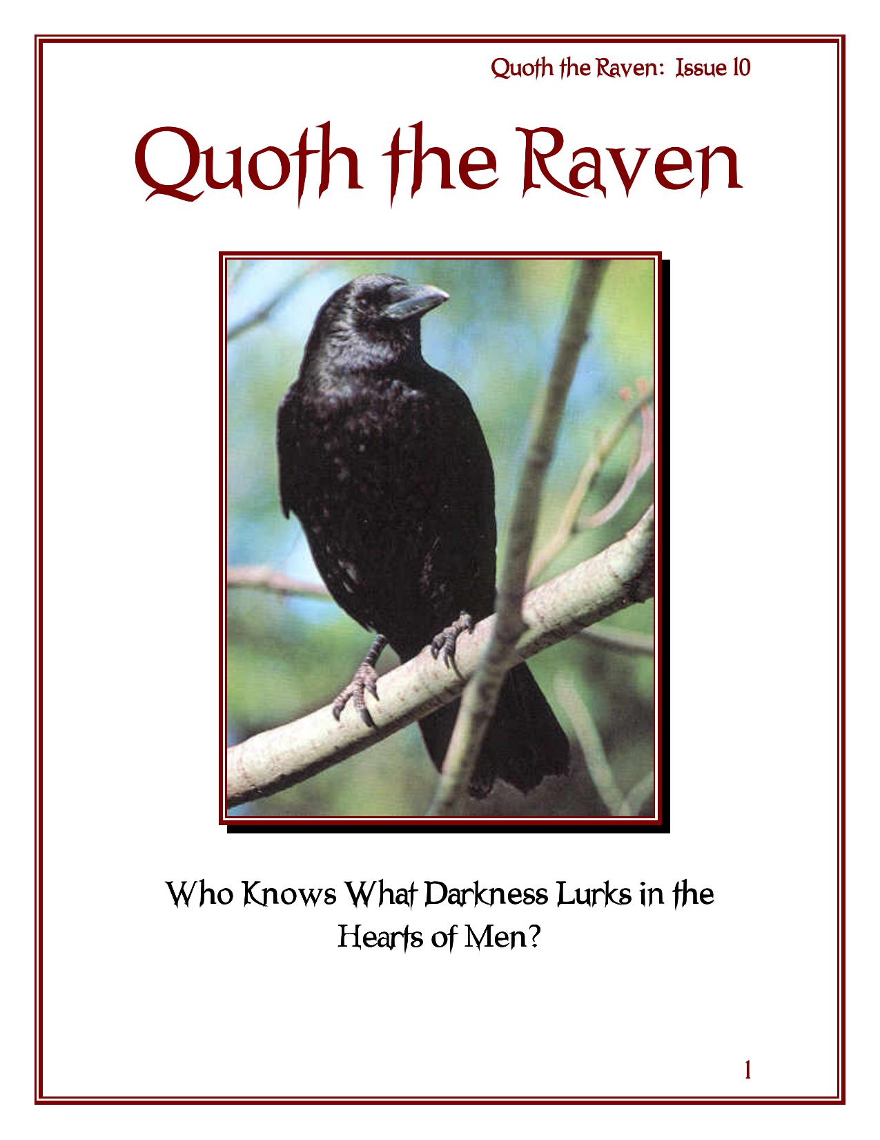 Microsoft Word - Quoth the Raven Issue 10.doc by Administrator
