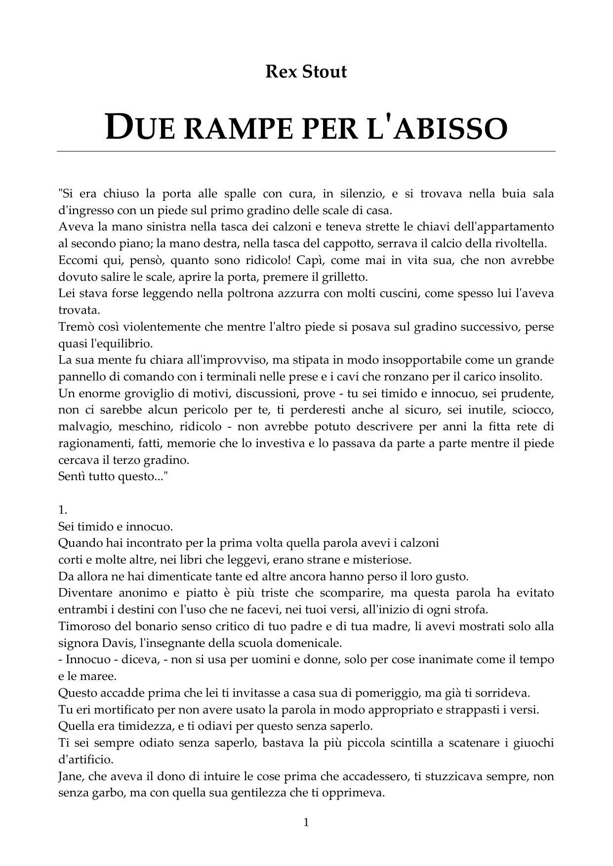 Microsoft Word - Rex Stout Due Rampe Per L'abisso by Due rampe per l'abisso