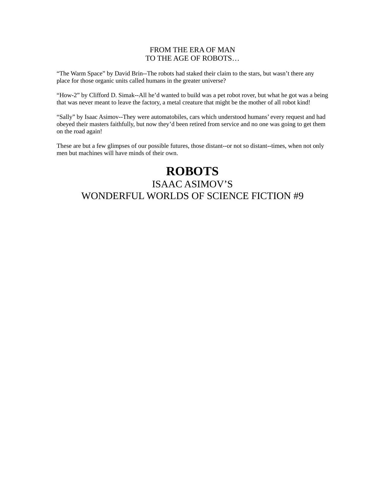 Microsoft Word - Robots, Isaac Asimov's Wonderful Worlds of Science Fiction vol 9 by Princess Delilah